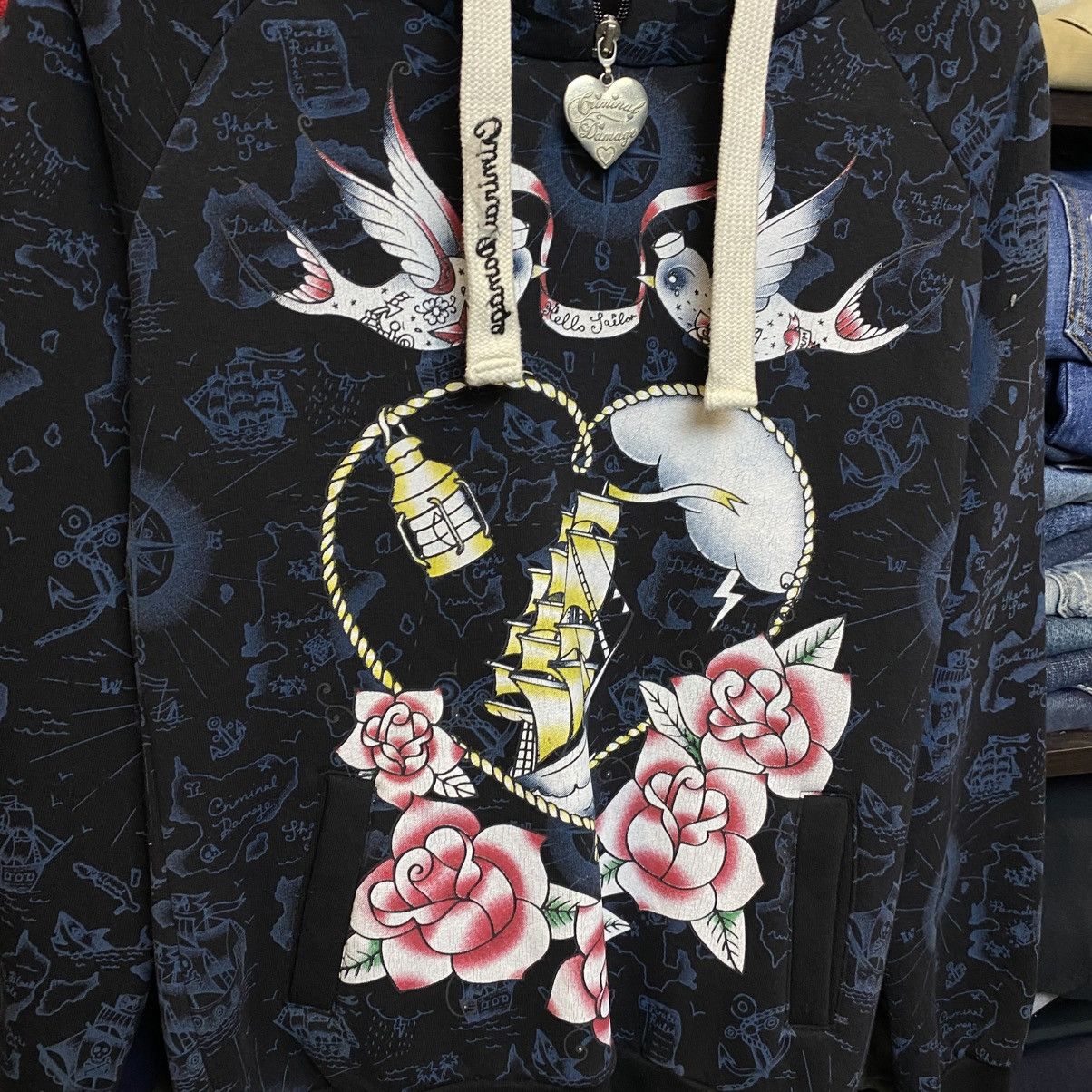 Criminal Damage Vintage Criminal Damage Ed Hardy style y2k opium hoodie Size M / US 6-8 / IT 42-44 - 2 Thumbnail