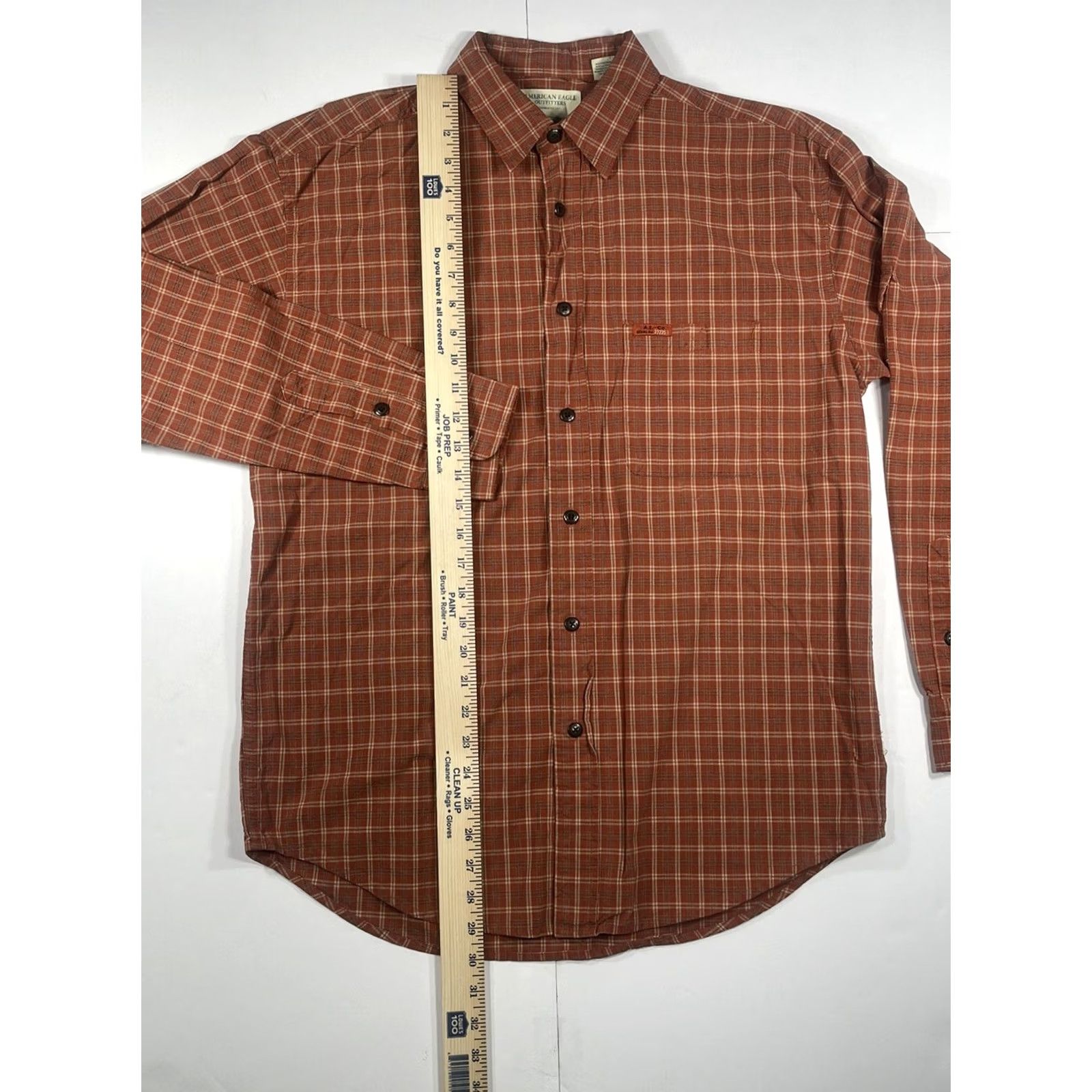American Eagle Outfitters American Eagle Outfitters Shirt Men’s S Orange Plaid Long Sleeve Flannel Button-Up Front Shirt Size US S / EU 44-46 / 1 - 3 Thumbnail