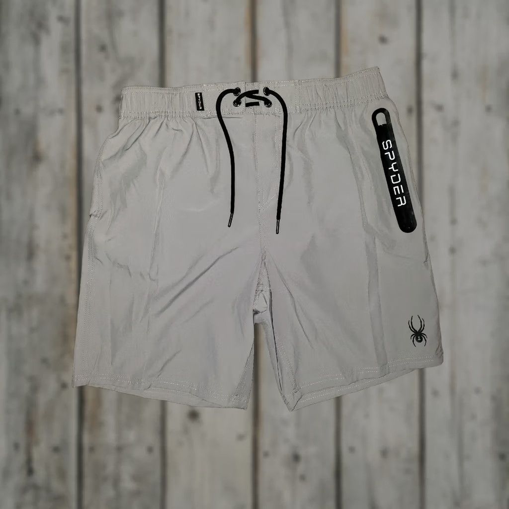 Spyder Spyder Mens Gray Alloy Laser Cut Classic Hybrid Swimwear Board Short Size M Size US 31 - 1 Thumbnail