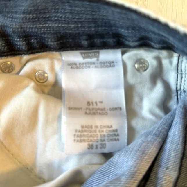 Levi's Levi’s 511 Jeans Slim Straight Denim 36x30 Acid Wash Blue Mens Regular 575 Size US 36 / EU 52 - 6 Thumbnail
