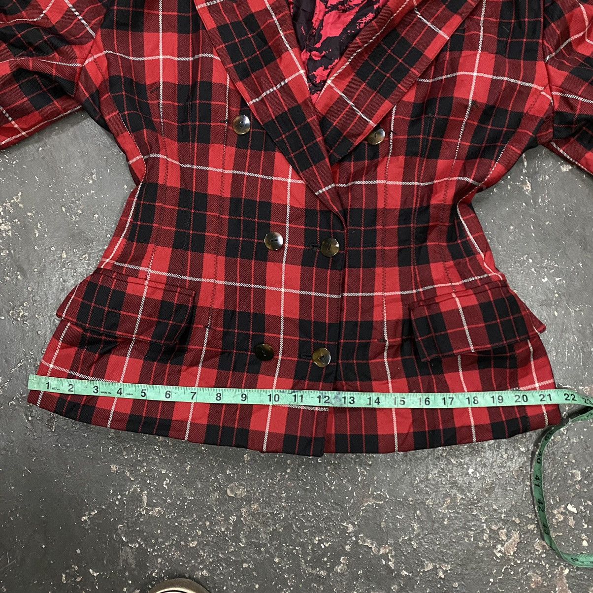 Jean Paul Gaultier Vintage Jean Paul Gaultier Red Tartan Hourglass Jacket Size 40S - 8 Thumbnail