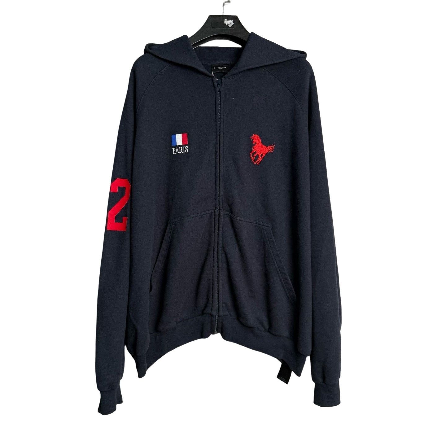 Balenciaga Balenciaga WFP Navy Zip Hoodie | Grailed