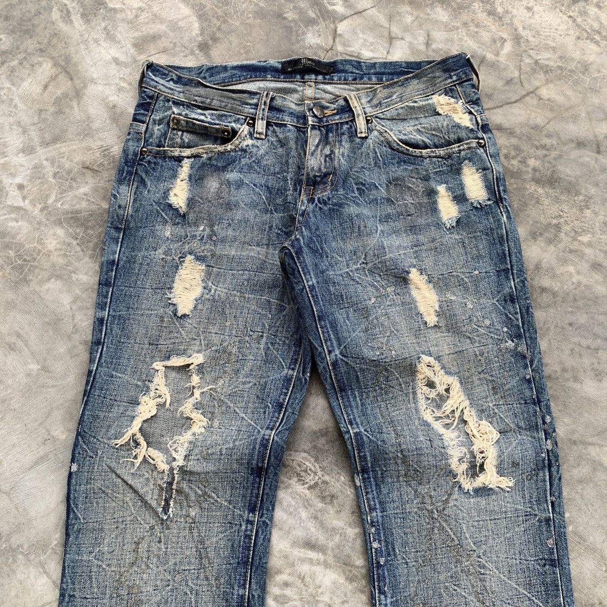 Le Grande Bleu (L.G.B.) Crazy Midas Glitter Paint Splatter ifsix LGB Flared Jeans Size US 31 - 3 Thumbnail