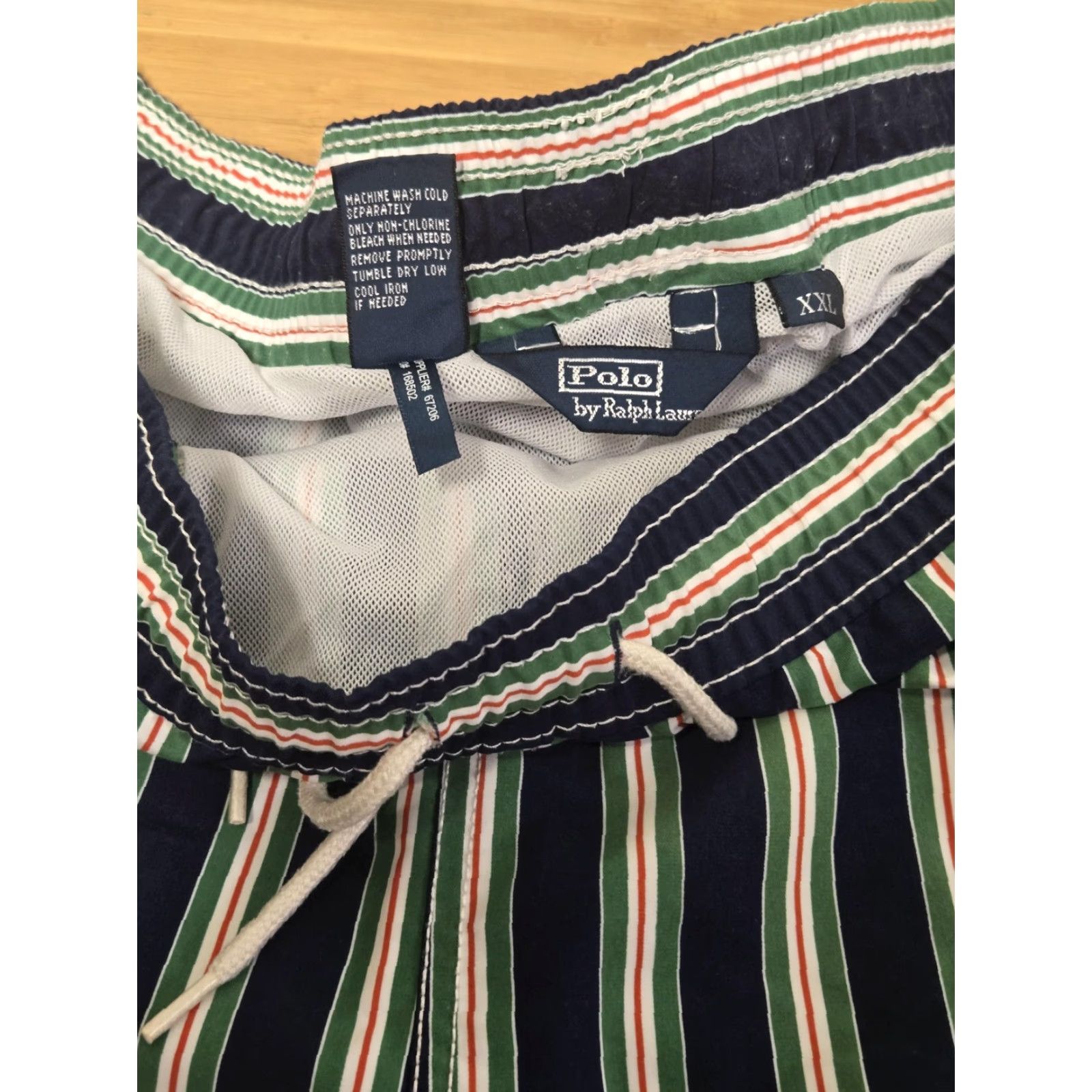 Polo Ralph Lauren Polo Ralph Lauren Shorts Mens 2XL Blue Green Stripe Swim Trunks Drawstring Size US XXL / EU 58 / 5 - 6 Thumbnail