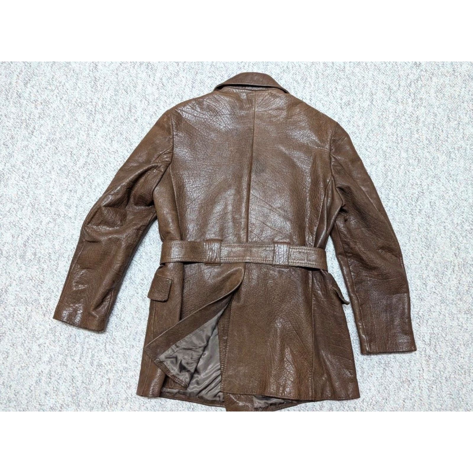 Vintage VINTAGE Ericson BELTED brown leather 38 trench coat SHERLOCK 1970s overcoat MEN Adult Small Brown Aviator Belted 3/4 Length Wool? Size US S / EU 44-46 / 1 - 2 Thumbnail
