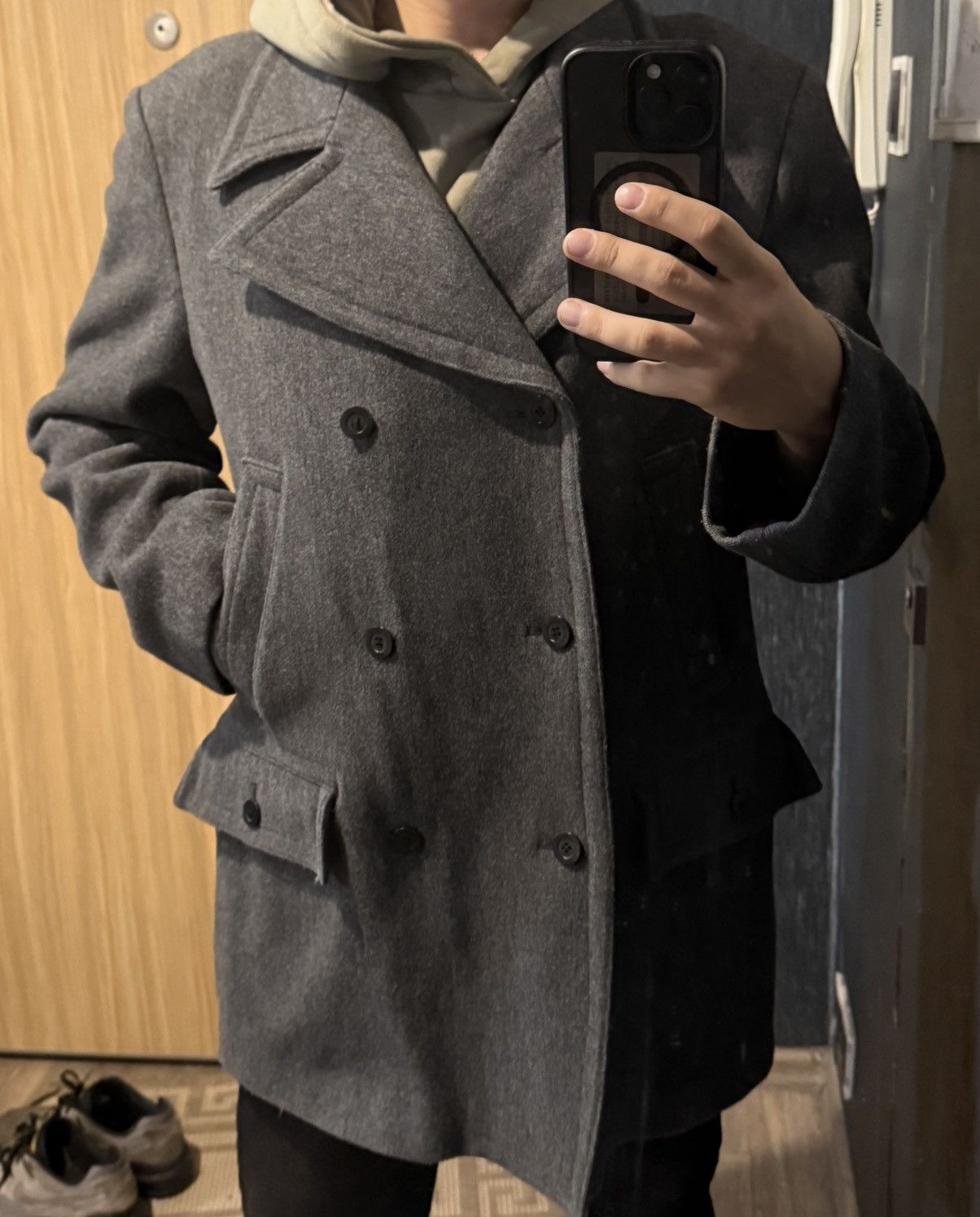 Yves Saint Laurent Wool YSL Coat Soft Peacock Size US L / EU 52-54 / 3 - 14 Thumbnail