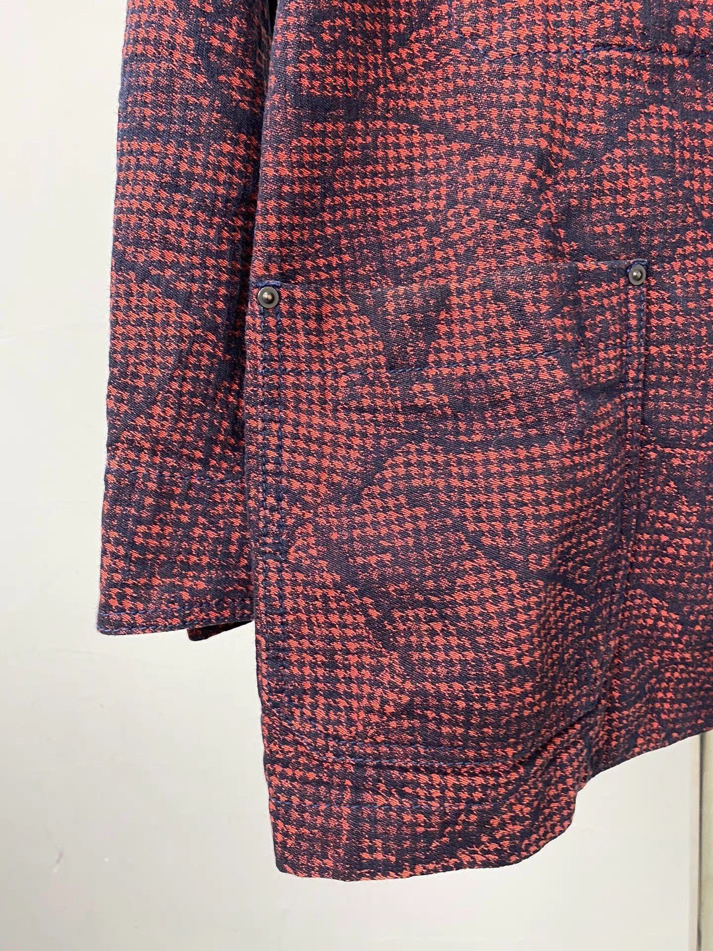 Issey Miyake Red Patterned Button-Up Light Jacket Size M Size US M / EU 48-50 / 2 - 4 Thumbnail