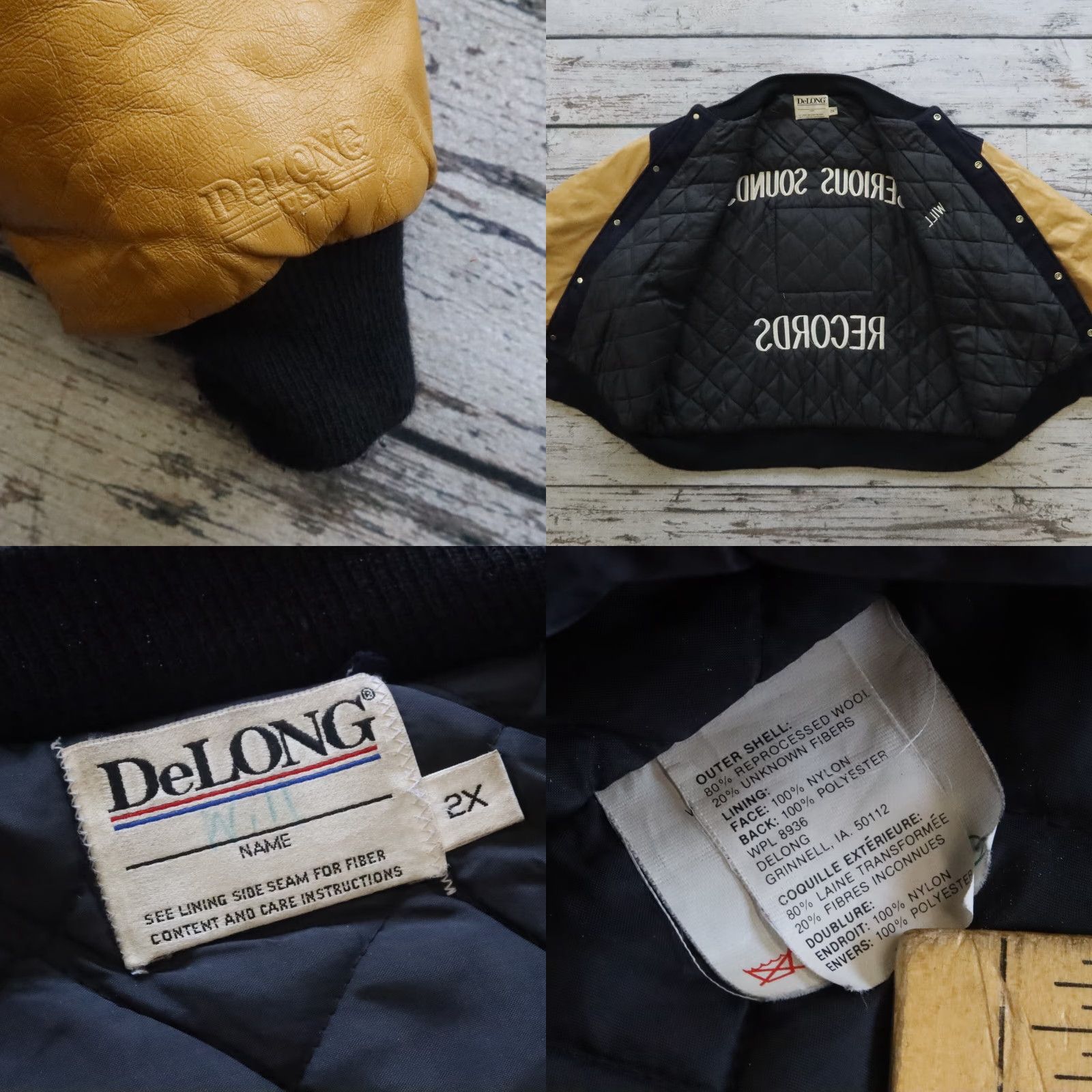 Vintage VINTAGE DeLong Varsity Jacket Mens 2XL Blue Wool Serious Sound Records Size US XXL / EU 58 / 5 - 9 Thumbnail