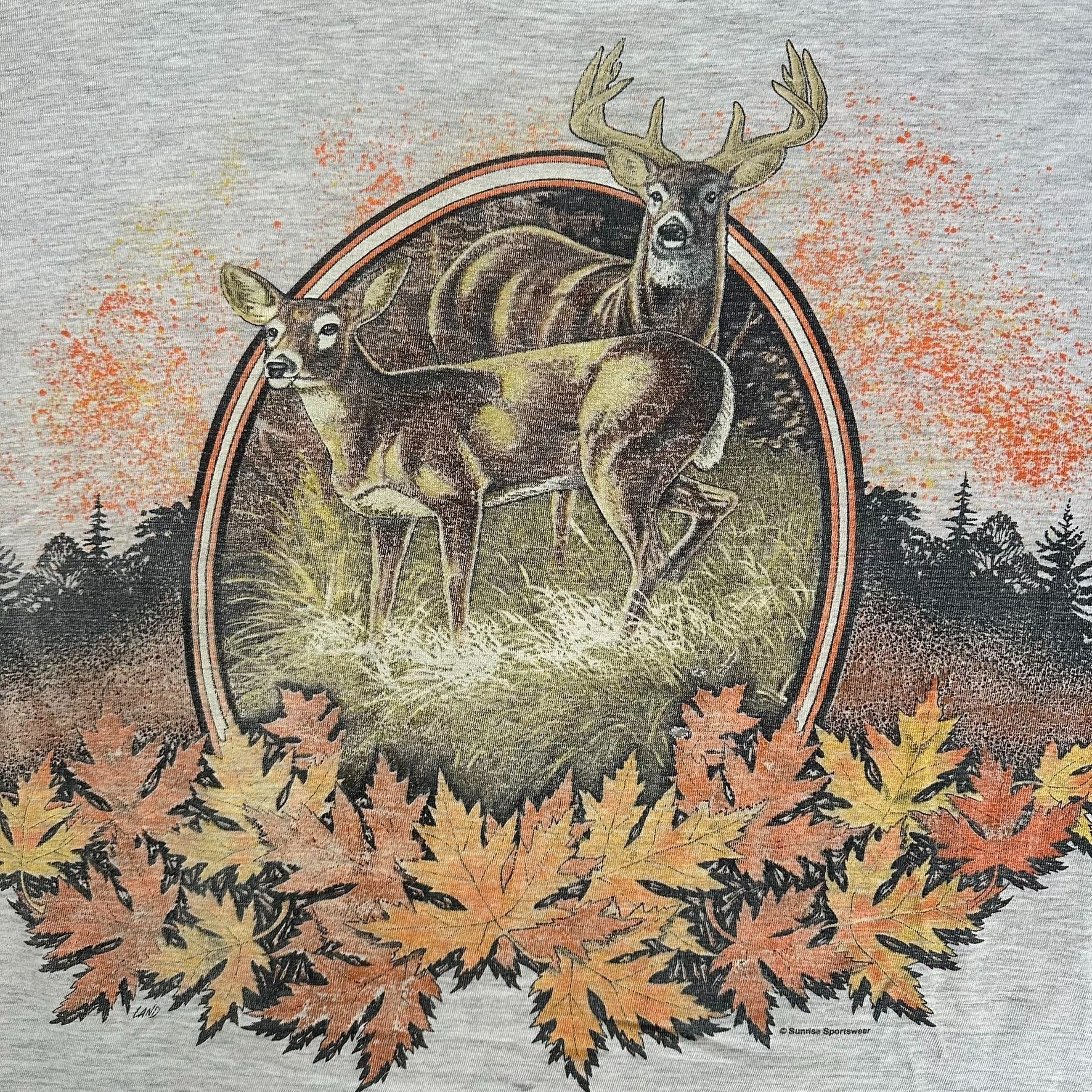 Vintage Vintage 90s Deer Wildlife AOP T-Shirt Autumn Nature Animals Size US XL / EU 56 / 4 - 2 Thumbnail