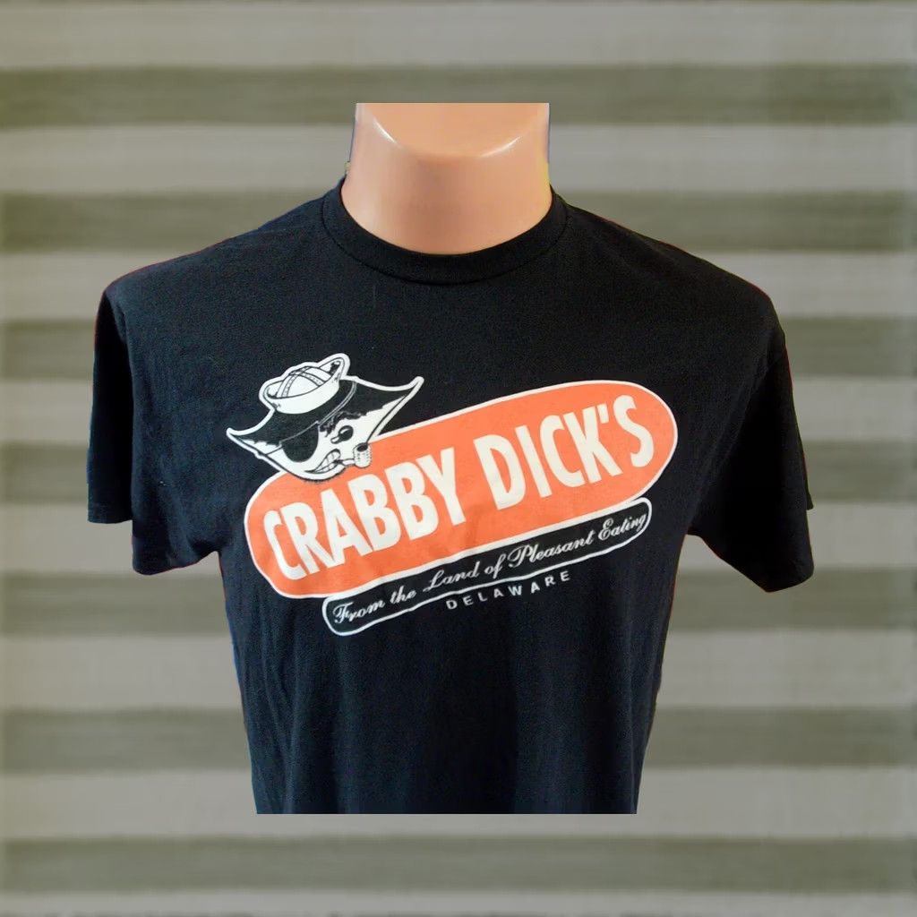 Gildan Crabby Dicks Delaware T-Shirt Men’s Large Black Cotton/Polyester Graphic Print Beach Beer USA Shirt Men L Size US L / EU 52-54 / 3 - 1 Thumbnail