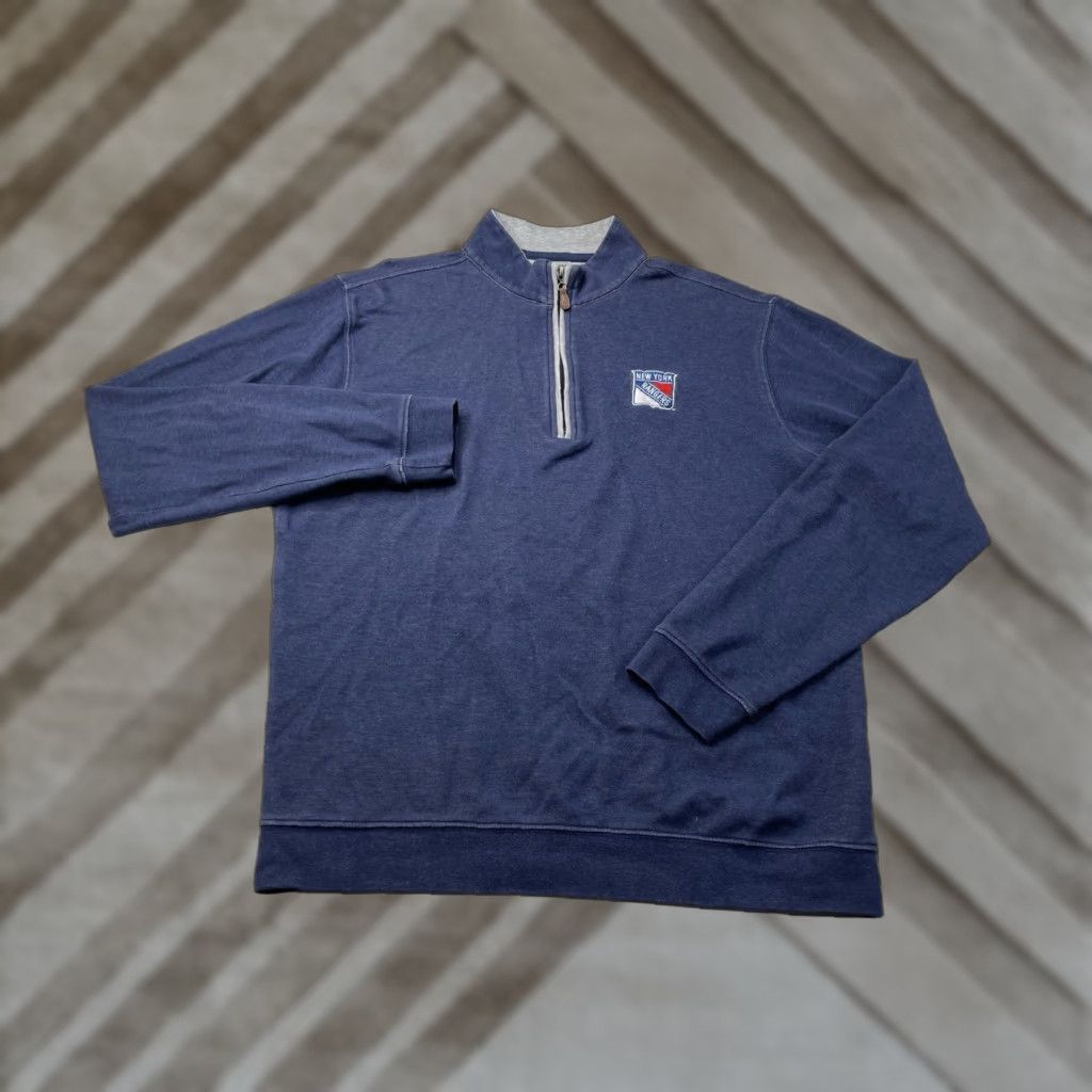 johnnie-O Johnnie-O Pullover Mens M Blue 1/4 Zip Knit Golf Sweater Mock Neck Logo Embroidered Zipper Regular Classic Outdoor Preppy Size US M / EU 48-50 / 2 - 1 Thumbnail