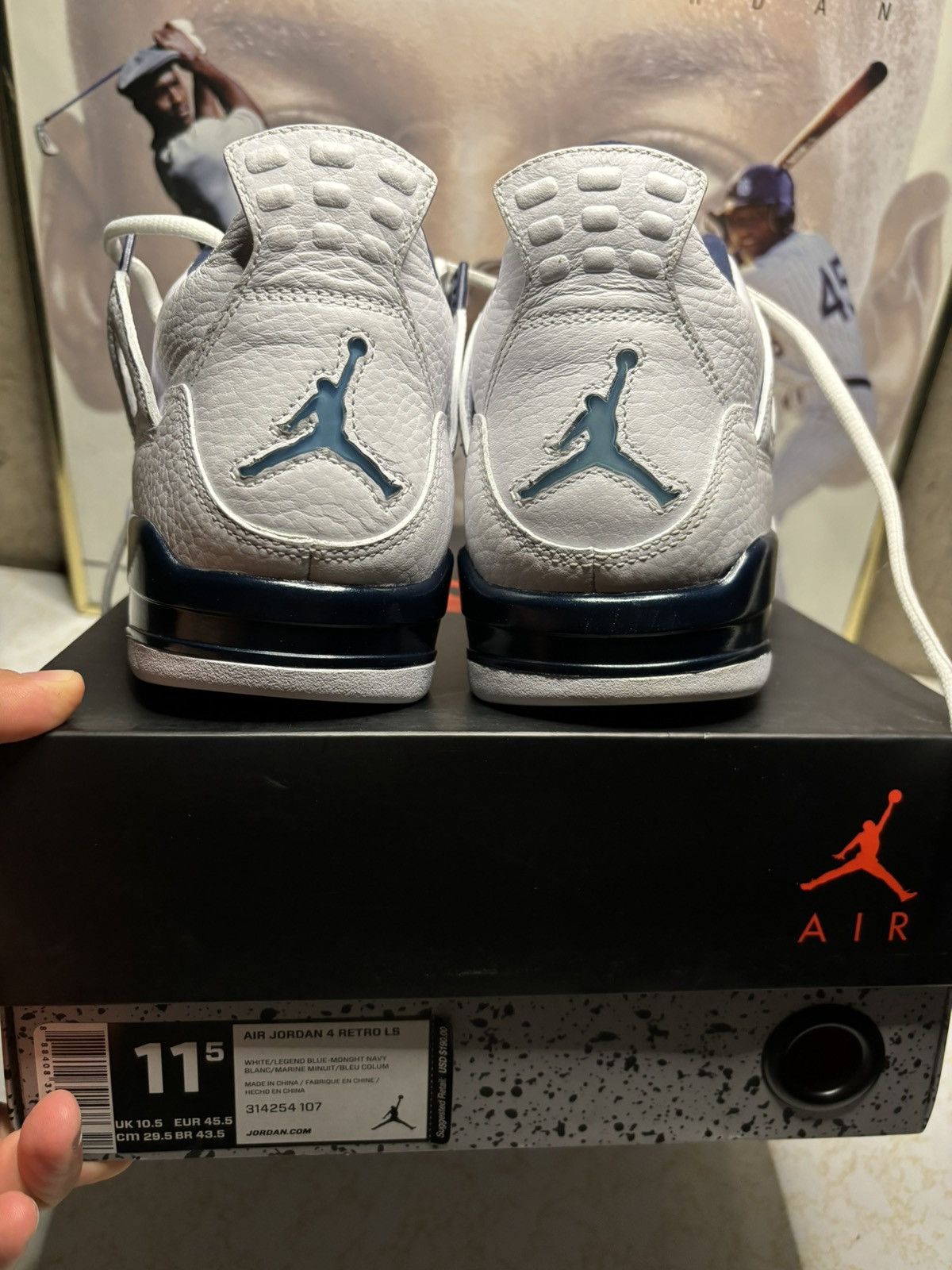 Jordan Brand Jordan Retro 4 ‘legend blue “ Size US 11.5 / EU 44-45 - 7 Thumbnail