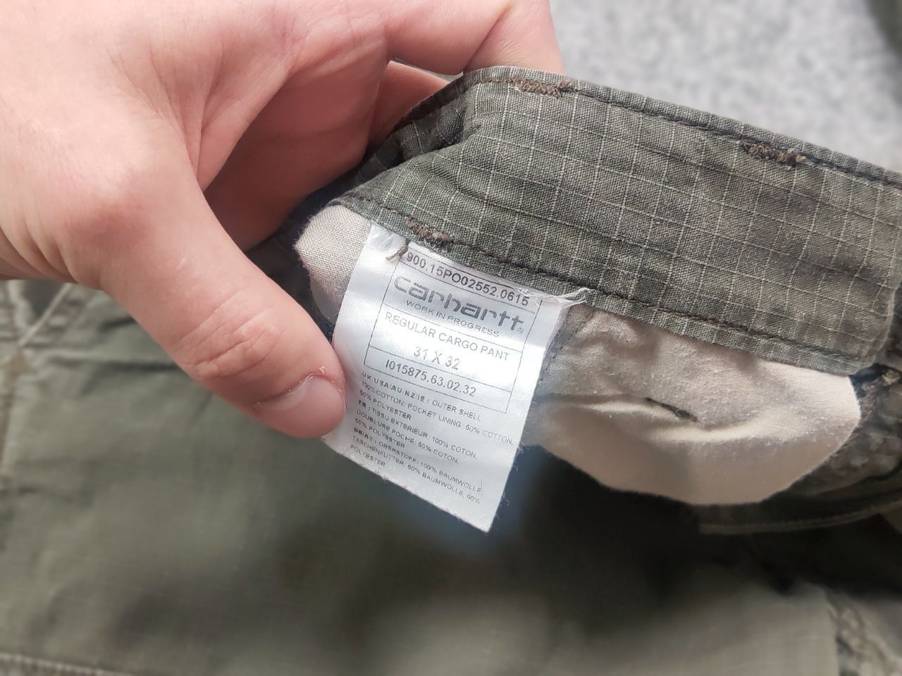 Carhartt Vintage Carhartt Ripstop Green Faded Regular Cargo Pants Size US 31 - 16 Thumbnail