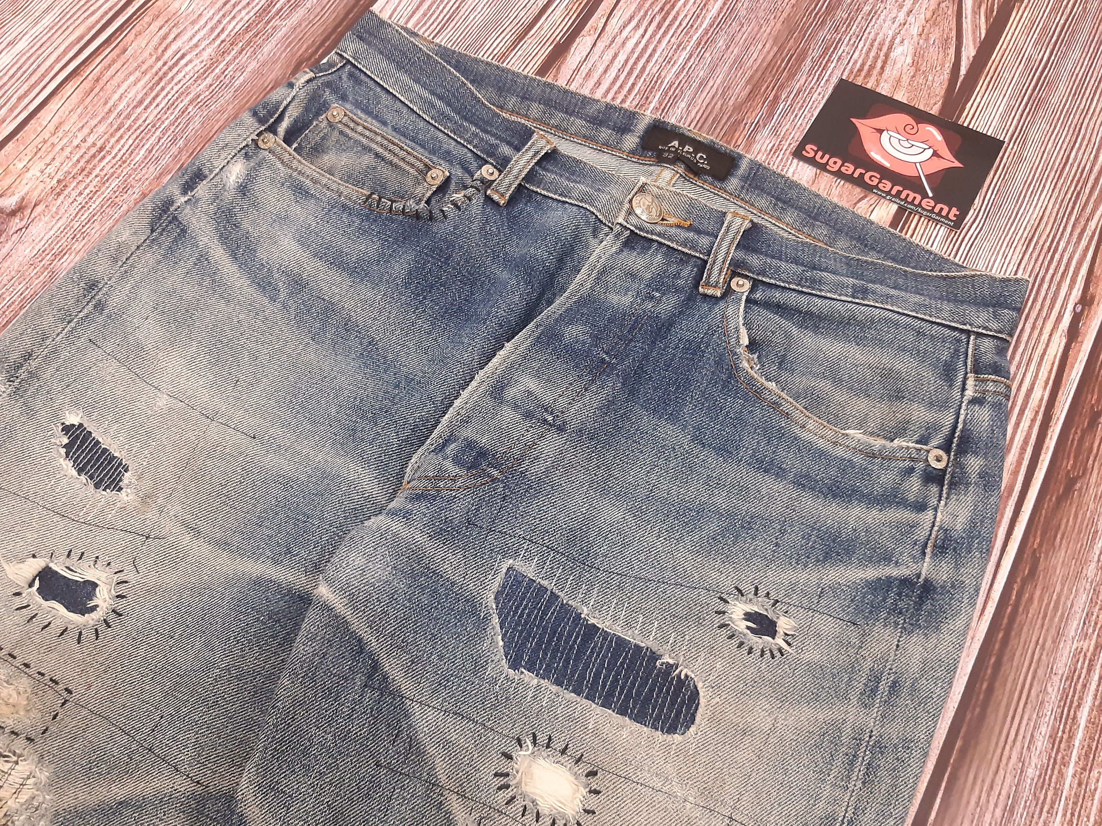 A.P.C. APC Jeans Patchworks Vintage Distressed Size US 31 - 9 Thumbnail