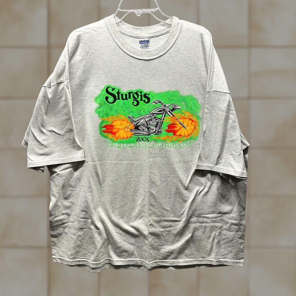 Vintage VINTAGE Sturgis Shirt Mens XL White 3D Biker Motorcycle Thunder Flames Logo T-Shirt Short Sleeve Crew Neck Cotton Size US XL / EU 56 / 4 - 1 Thumbnail