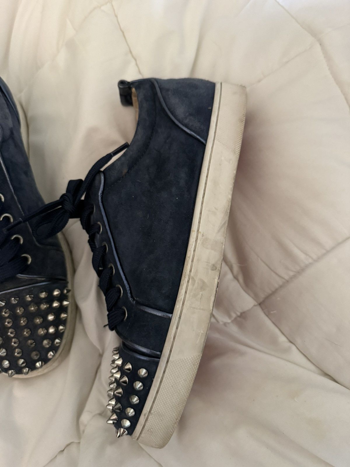 Christian Louboutin Christian Louboutin Blue Suede Spike Trainers Size US 9 / EU 42 - 5 Thumbnail