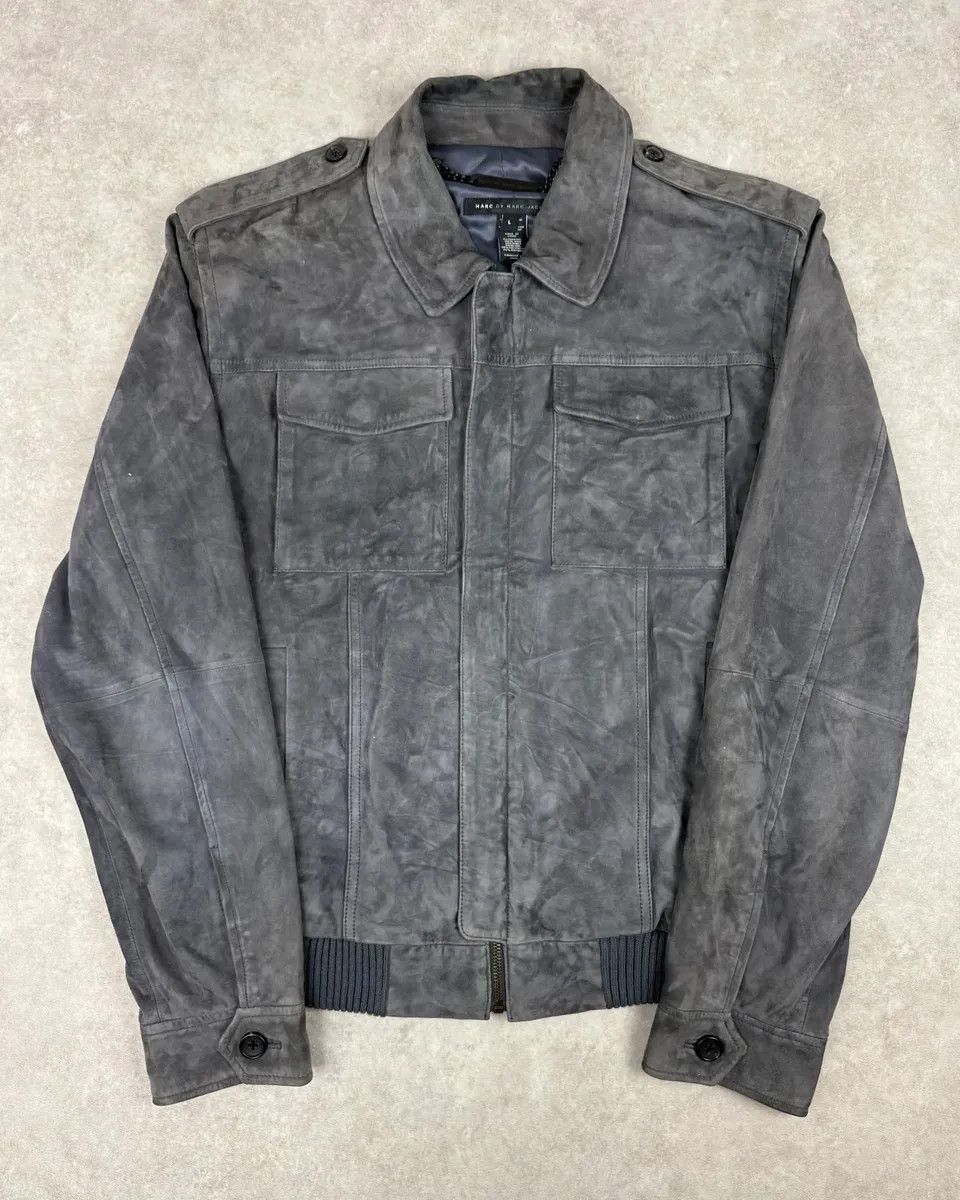 Marc Jacobs Marc Jacobs Grey Suede Leather Premium Jacket Size US M / EU 48-50 / 2 - 1 Thumbnail