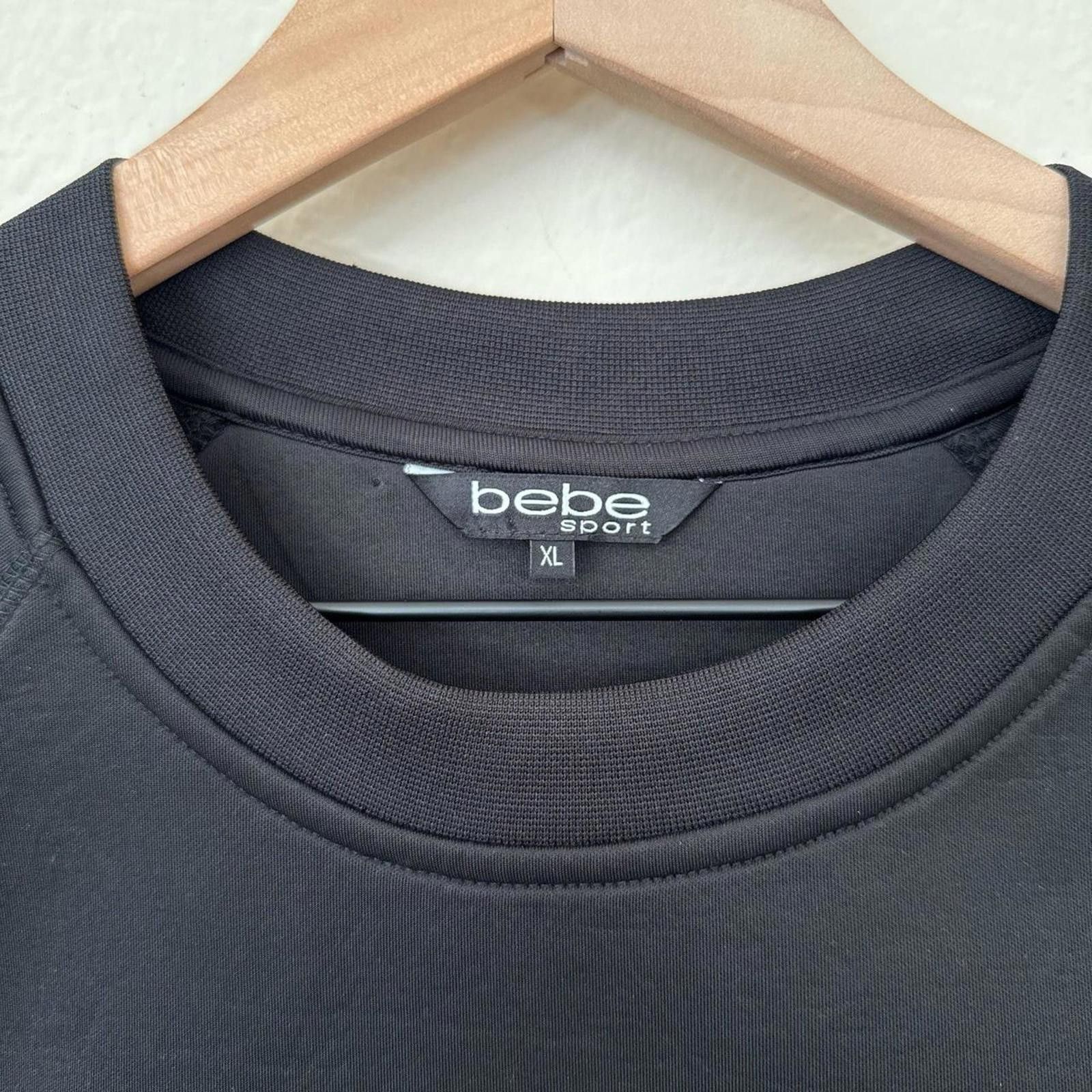 United Colors Of Benetton BEBE Womens Long Sleeve Crew Neck Neoprene Black Sweatshirt Size XL / US 12-14 / IT 48-50 - 2 Thumbnail