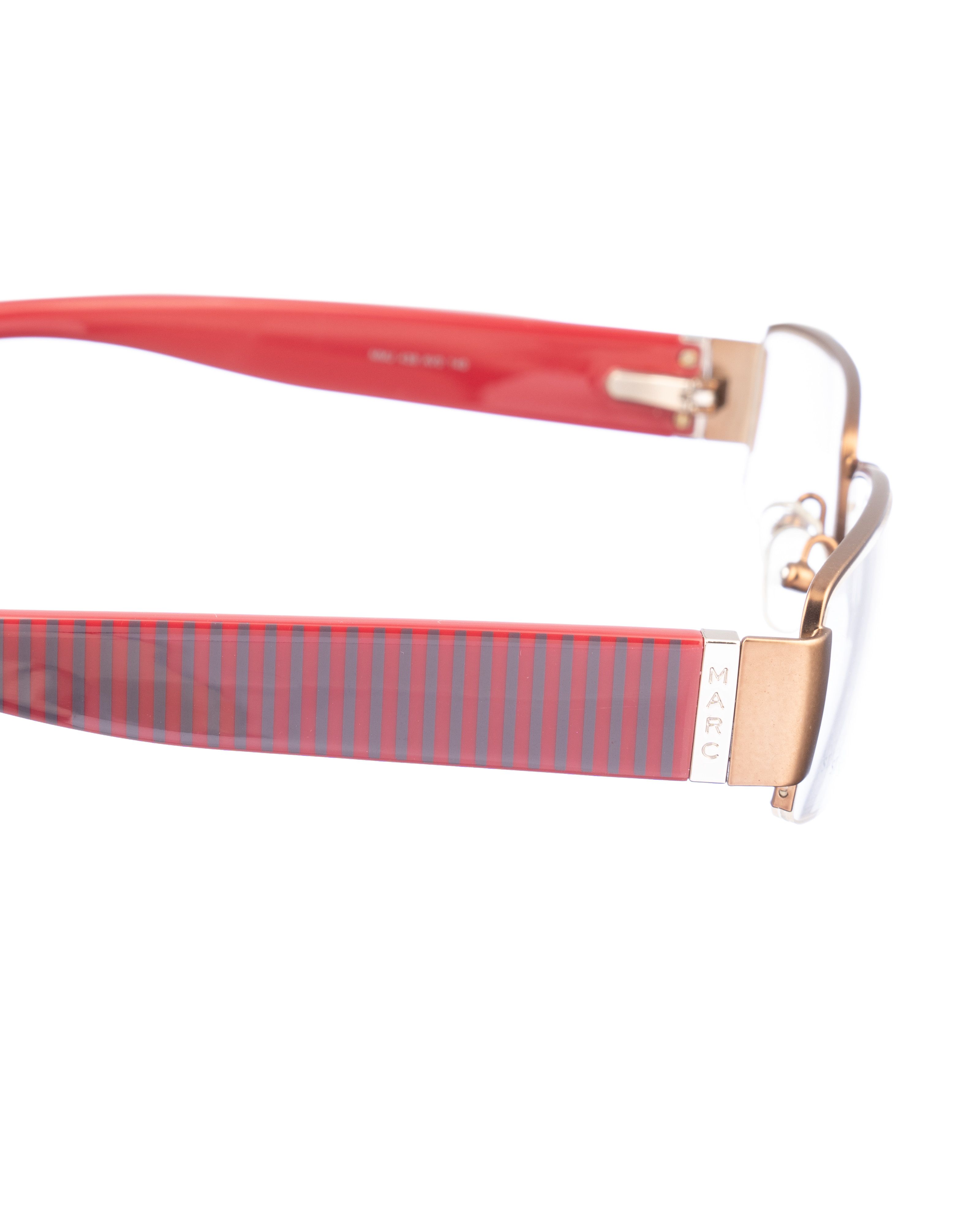 Marc by Marc Jacobs Marc by Marc Jacobs 00s Gold and Burgundy Stripes Glasses Size ONE SIZE - 3 Thumbnail