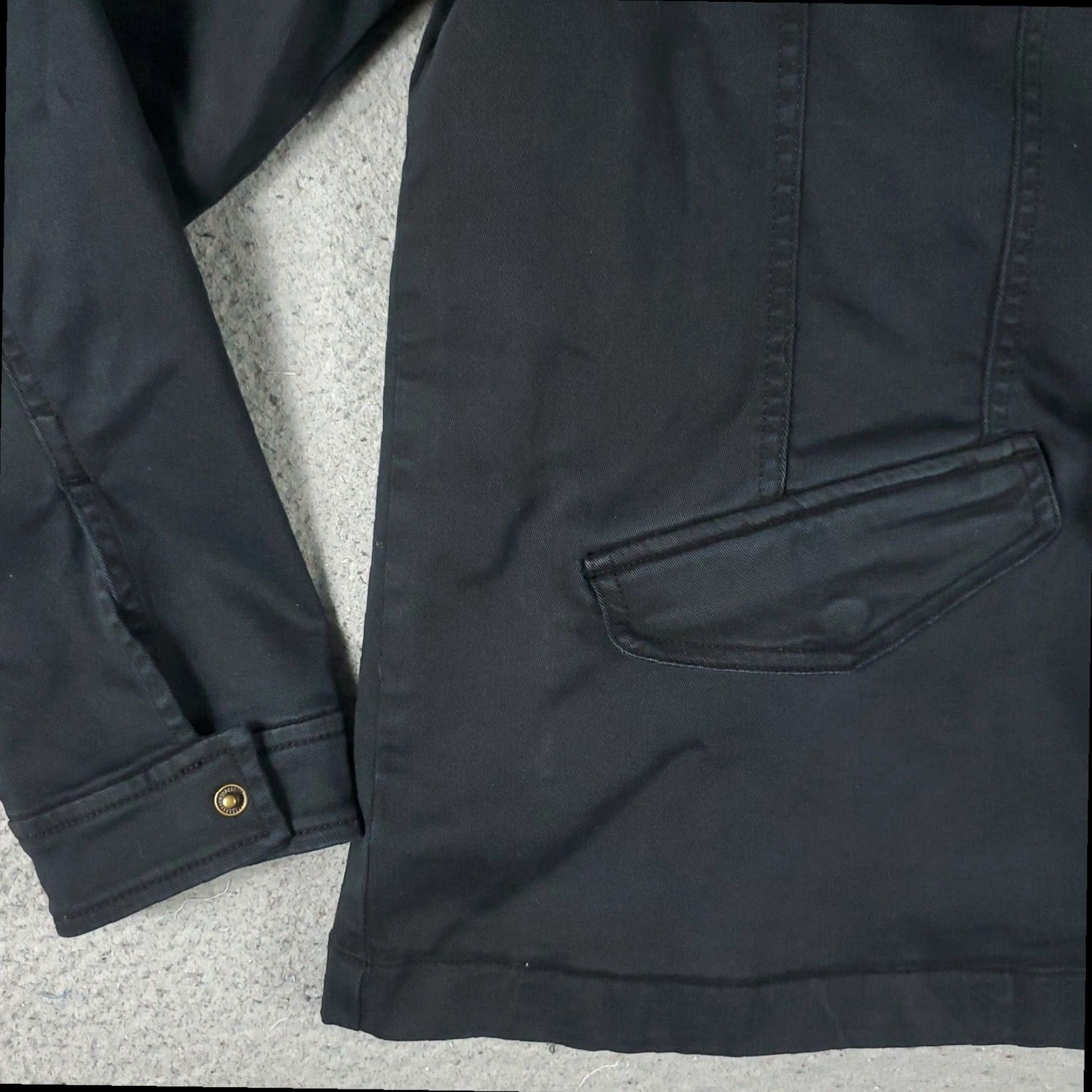 Lucky Brand Lucky Brand Womens Black Canvas Button Jacket, XL, All Seasons, Pockets Size XL / US 12-14 / IT 48-50 - 3 Thumbnail