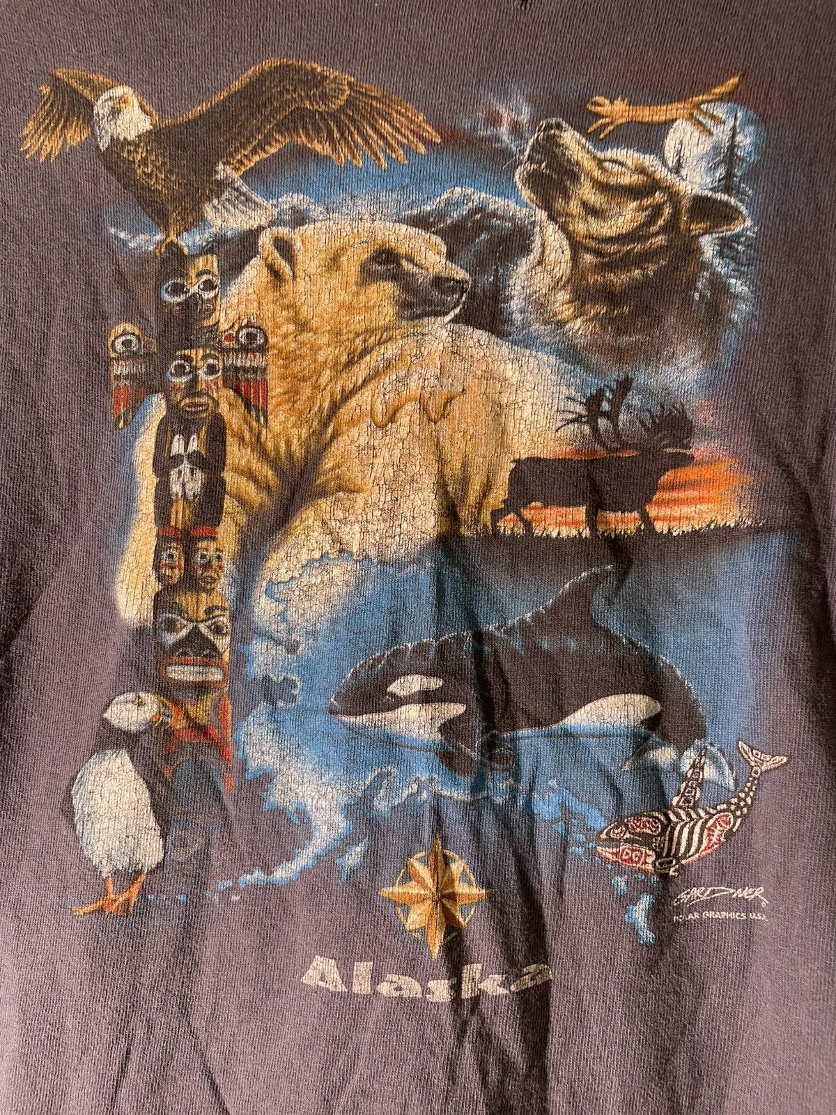 Vintage 90’s 2000’s Y2K VTG Vintage Alaska Animals Graphic T Shirt Size US XXS / EU 40 - 4 Thumbnail