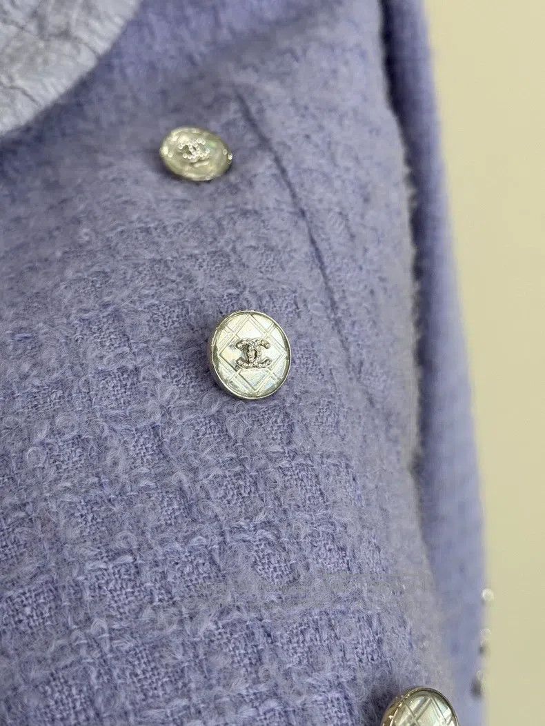 Chanel Chanel 21k lilac short tweed coat Size XS / US 0-2 / IT 36-38 - 2 Thumbnail