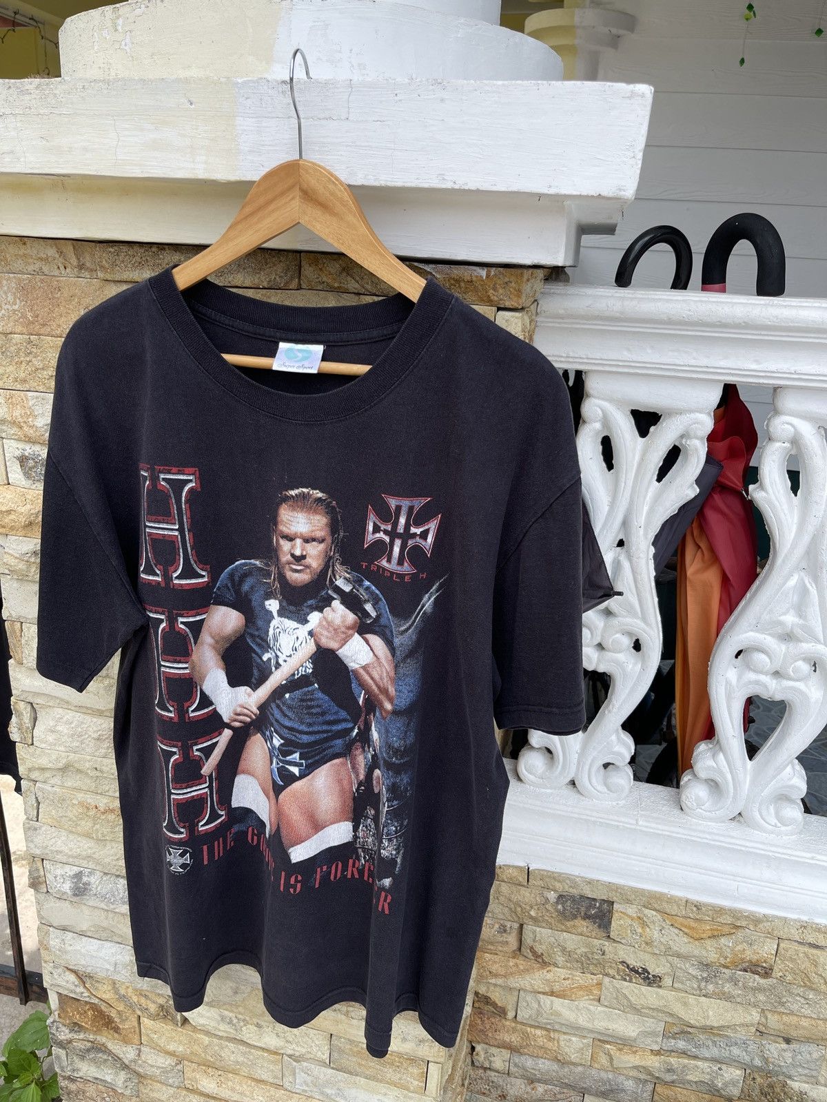 Vintage Rare🔥Vintage 90s Triple H SUN FADED T Shirt Size US XL / EU 56 / 4 - 4 Thumbnail