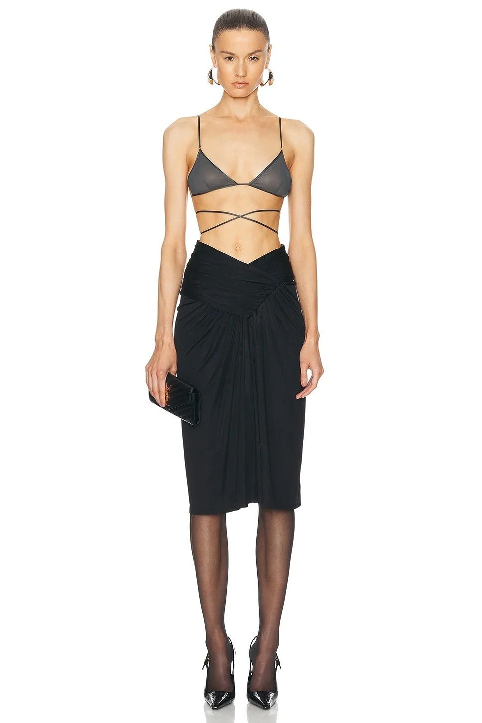 Saint Laurent Paris oc11z1125 Size: M / Soutien Gorge Triangle Bikini Top Gray Size ONE SIZE - 4 Thumbnail