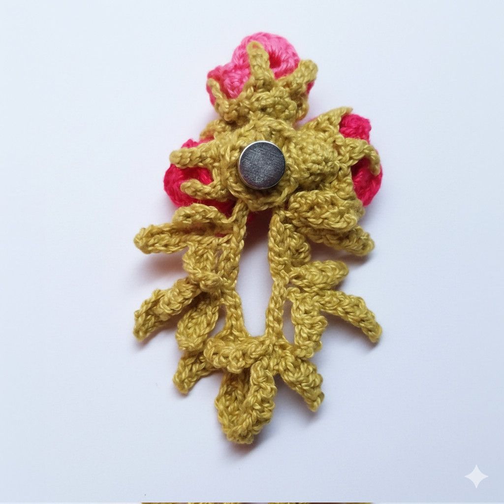 Handmade Rose Corsage Pink Floral Magnetic Brooch Lapel Pin Boutonnie Size ONE SIZE - 5 Thumbnail