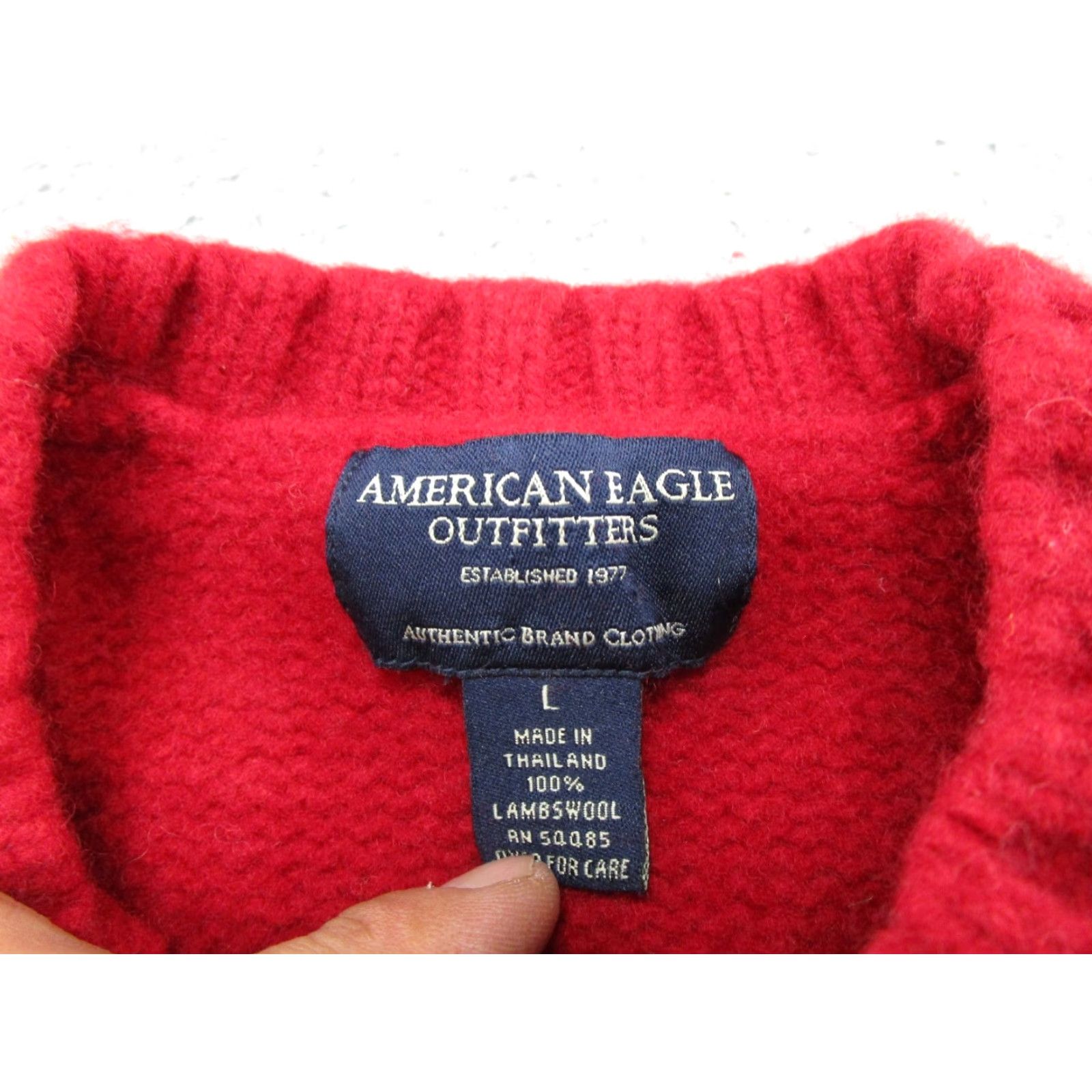 American Eagle Outfitters VINTAGE American Eagle Sweater Women's L Pullover Wool 100% Striped Red US 90s Classic Preppy Mens? No gender at end: Women Size L / US 10 / IT 46 - 3 Thumbnail