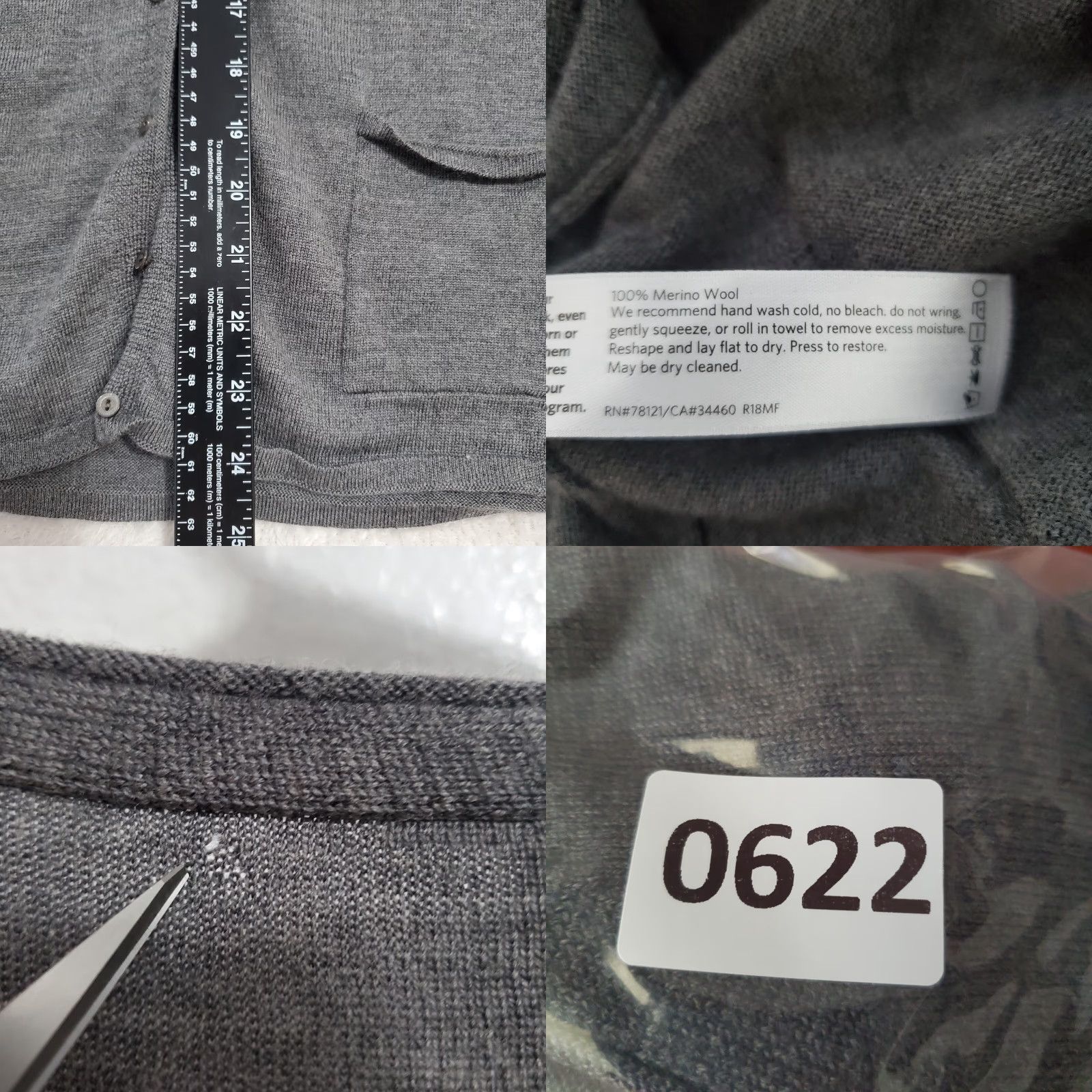 Eileen Fisher VINTAGE Eileen Fisher Cardigan Sweater Womens L Gray 100% Merino Wool Button Front Size L / US 10 / IT 46 - 8 Thumbnail