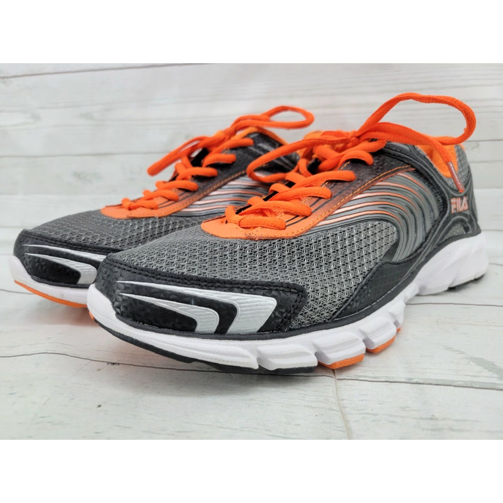 Fila FILA Sneaker Men’s 11.5 Gray Orange 1SR20952-054 Running Memory Foam Cross Training Low Top Size US 11 / EU 44 - 4 Thumbnail