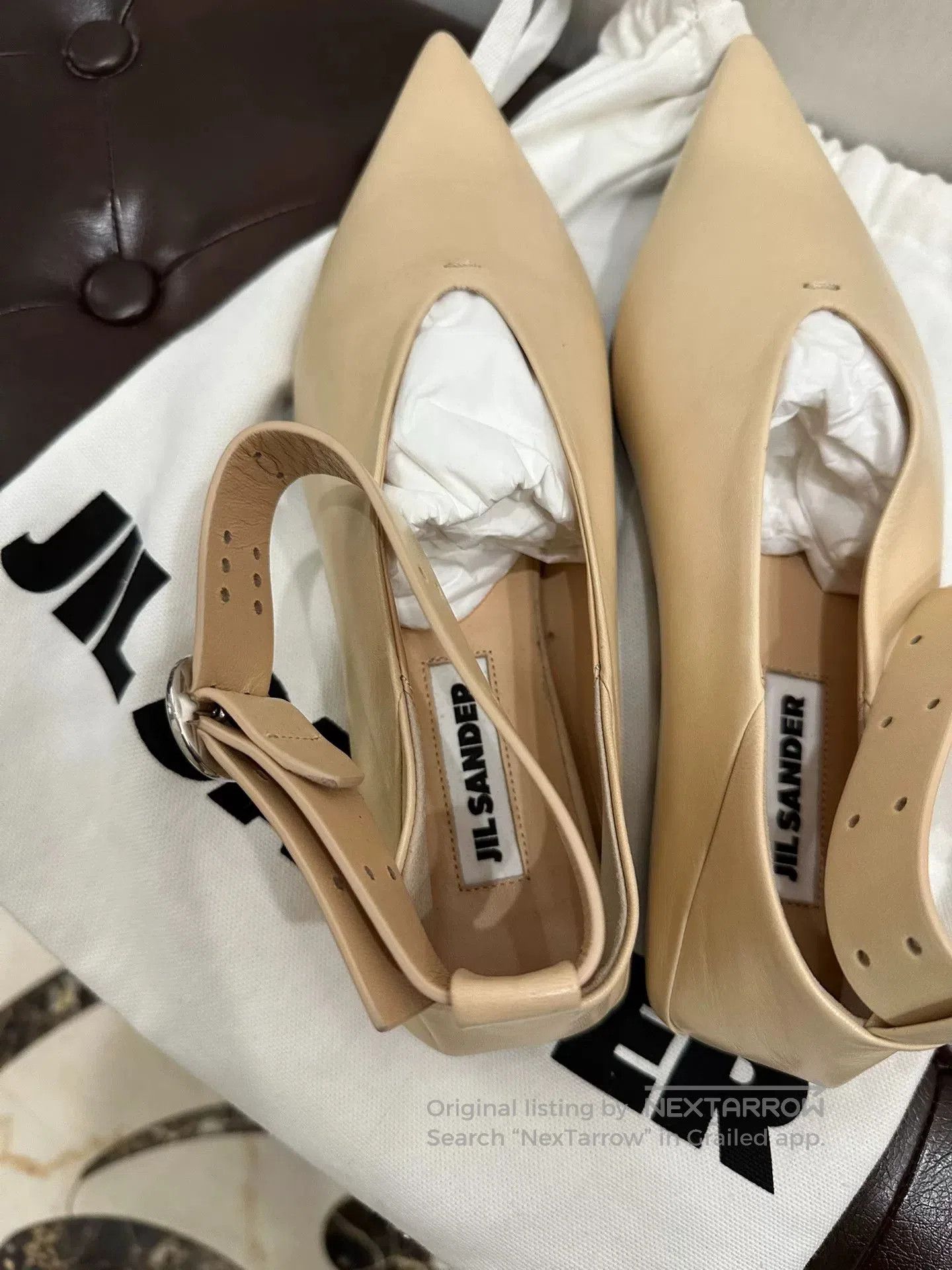 Jil Sander Jil Sander Beige Pointed Flats Size 37. Size US 6 / IT 36 - 4 Thumbnail