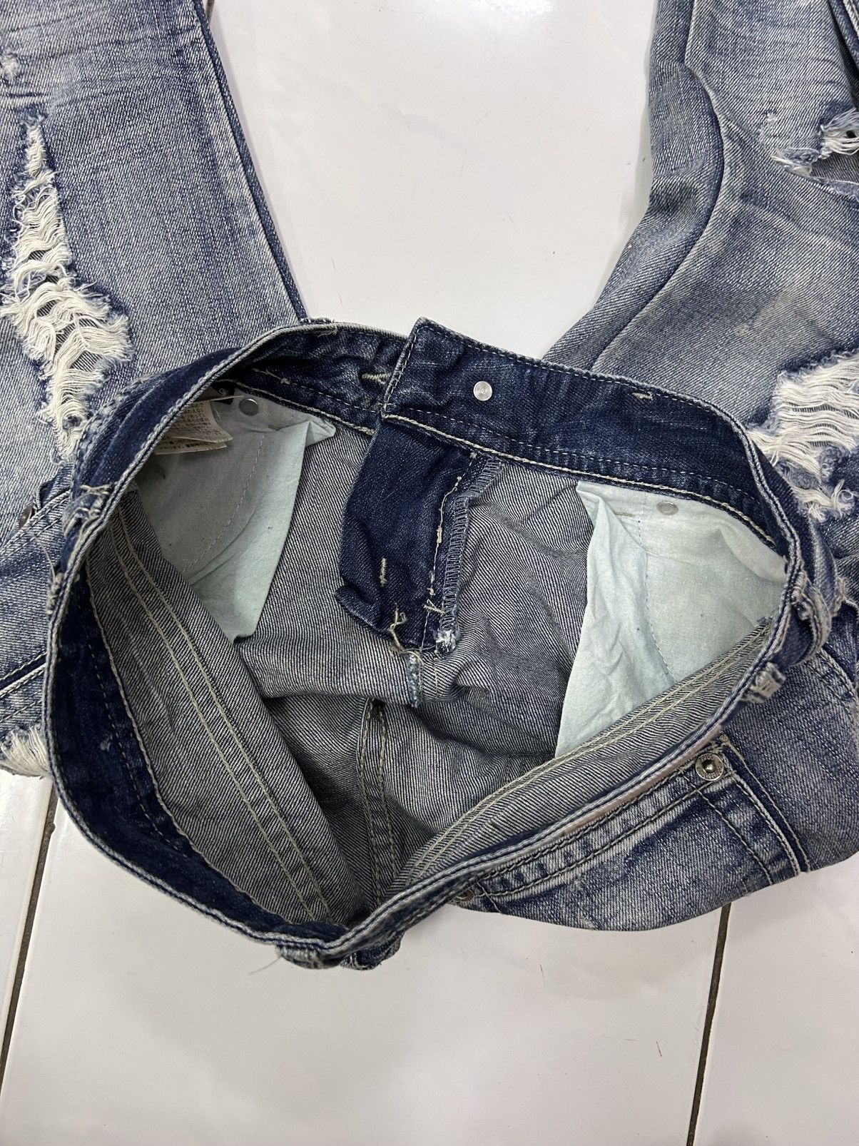 Japanese Brand × Vintage Vintage Japanese Denim Sp Ray Blue Wash Distressed Jeans Size US 30 / EU 46 - 8 Thumbnail