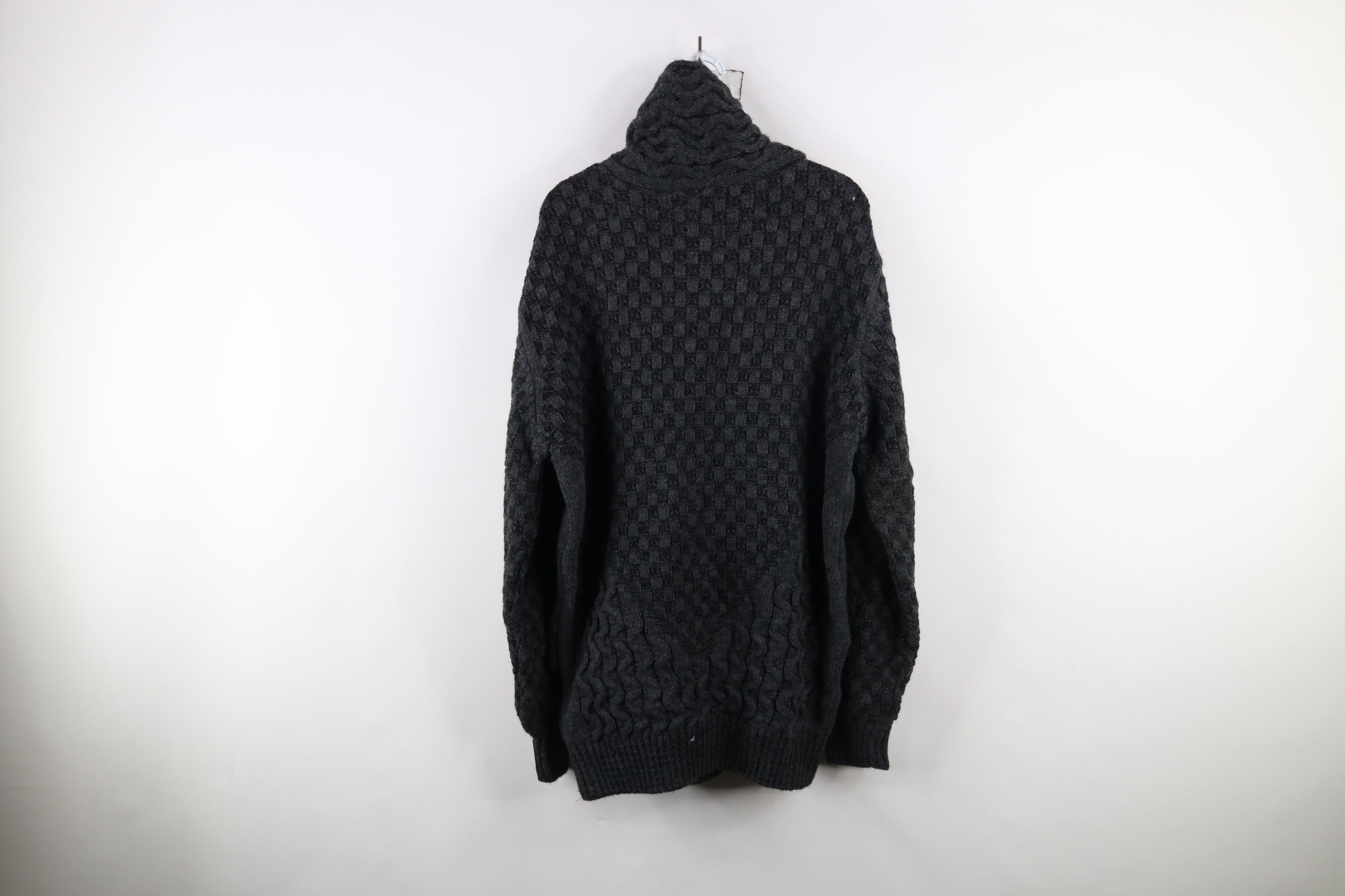 Vintage New Leif Nelson Strap Button Shawl Sweater Anthracite Black Size US XXL / EU 58 / 5 - 10 Thumbnail