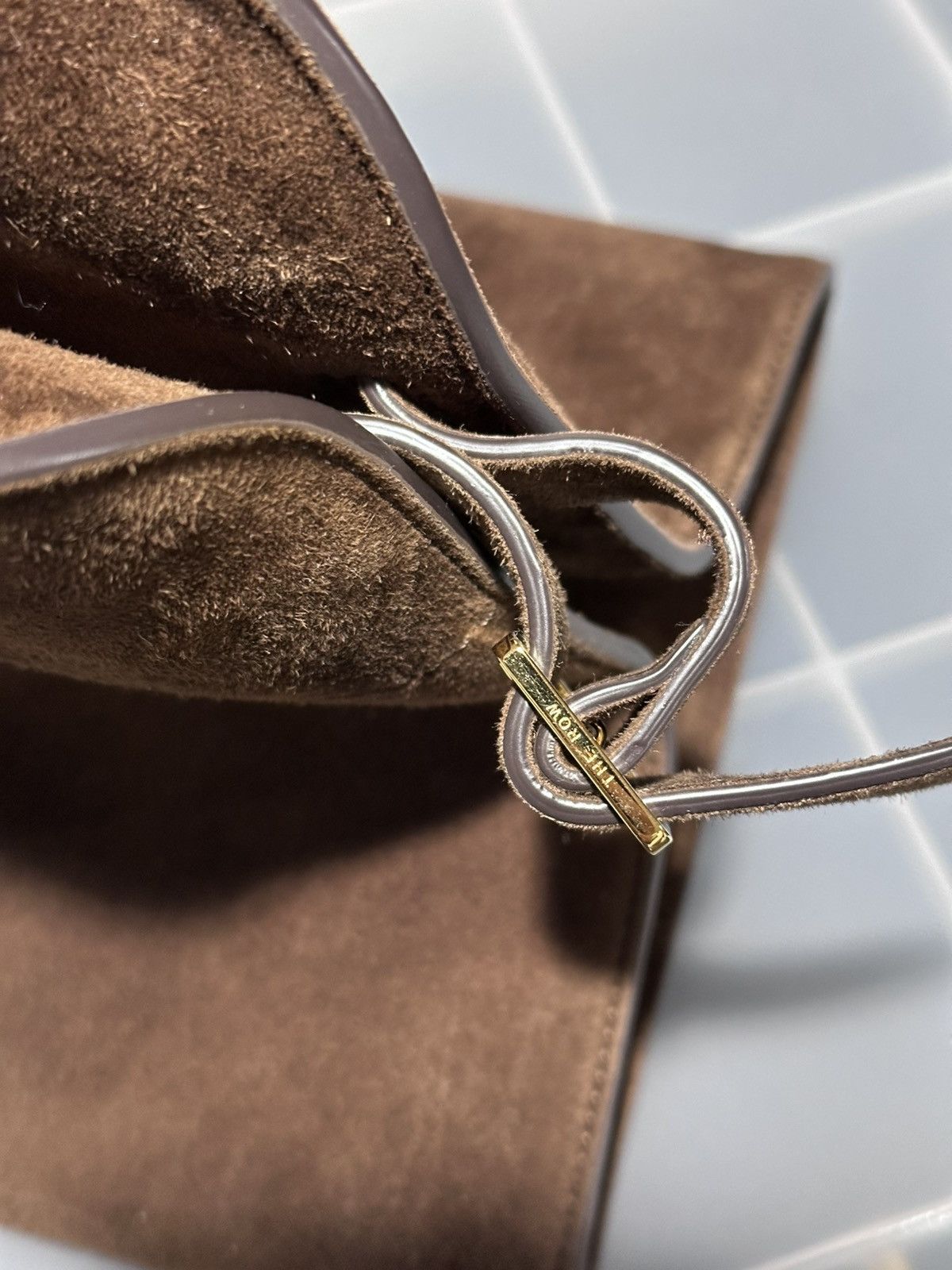 The Row The Row Soft Margaux 15 Brown Suede Leather Top Handle Bag Size ONE SIZE - 18 Thumbnail