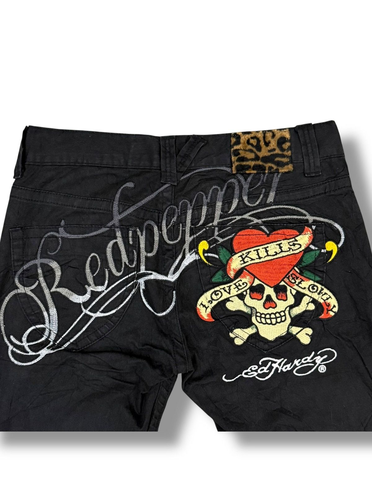 Ed Hardy RED PEPPER X ED HARDY SKULL JAPANESE BRAND DENIM Size US 36 / EU 52 - 4 Thumbnail