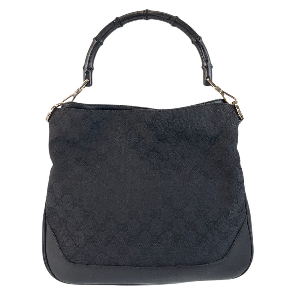 Gucci Gucci Bamboo GG Canvas 2Way Bag Canvas Shoulder Bag 001 4095 in Black, Women's