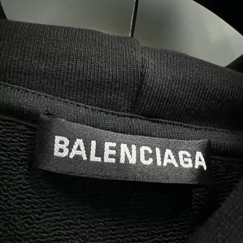 Balenciaga Balenciaga Black Printed Small Logo Hoodie Size US S / EU 44-46 / 1 - 3 Thumbnail