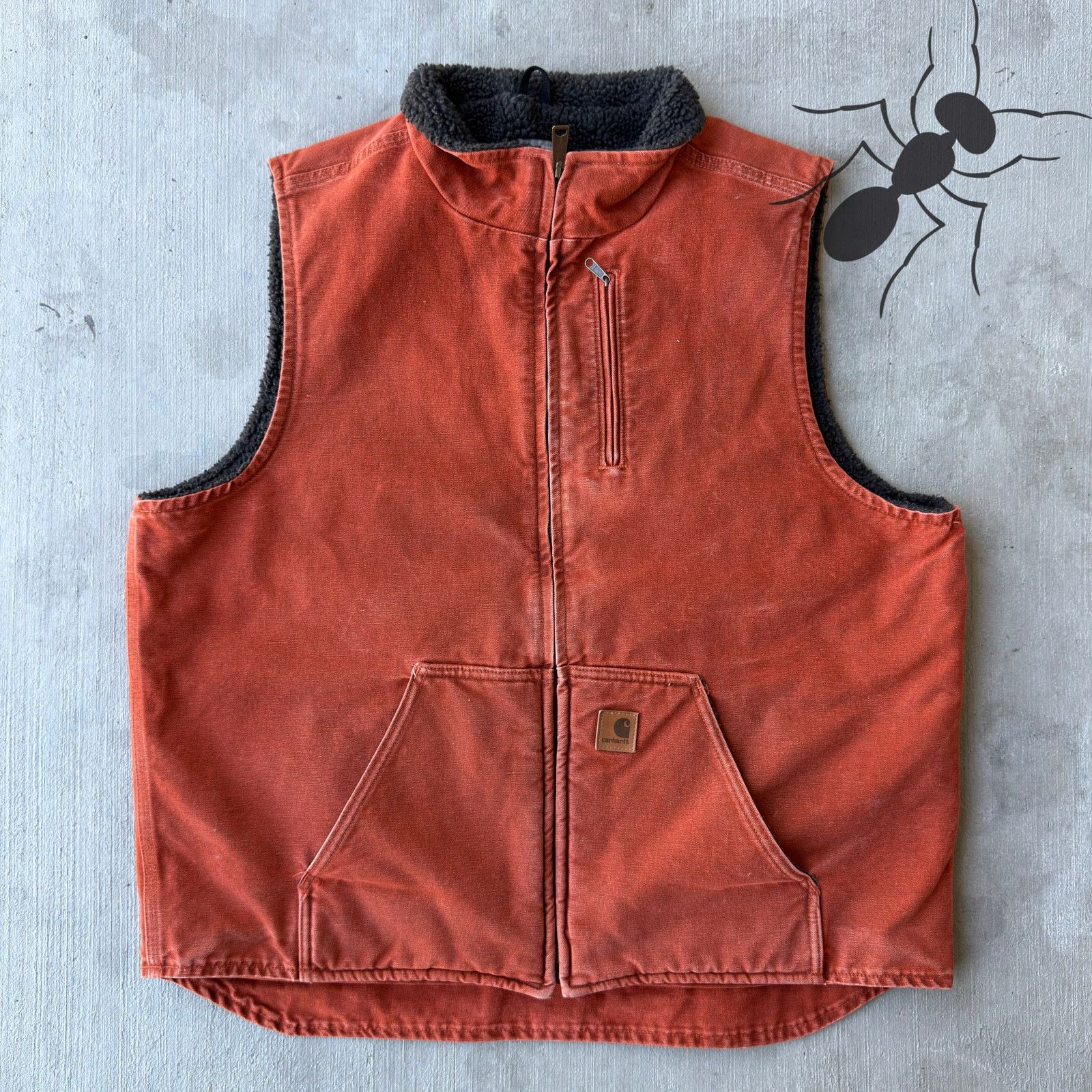 Carhartt × Vintage Vintage Y2K Carhartt V33 Orange work wear vest Size US XL / EU 56 / 4 - 1 Thumbnail