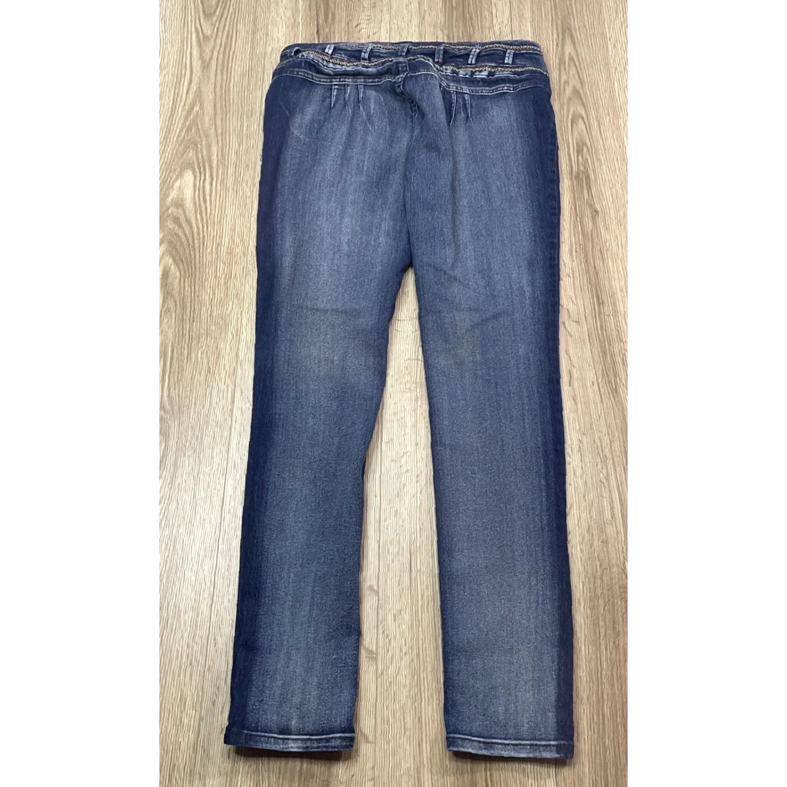 Denime L'Square Womens Jeans 15 Blue Denim Slim Straight Leg Distressed 5-Pocket Size 36" / US 14 / IT 50 - 8 Thumbnail