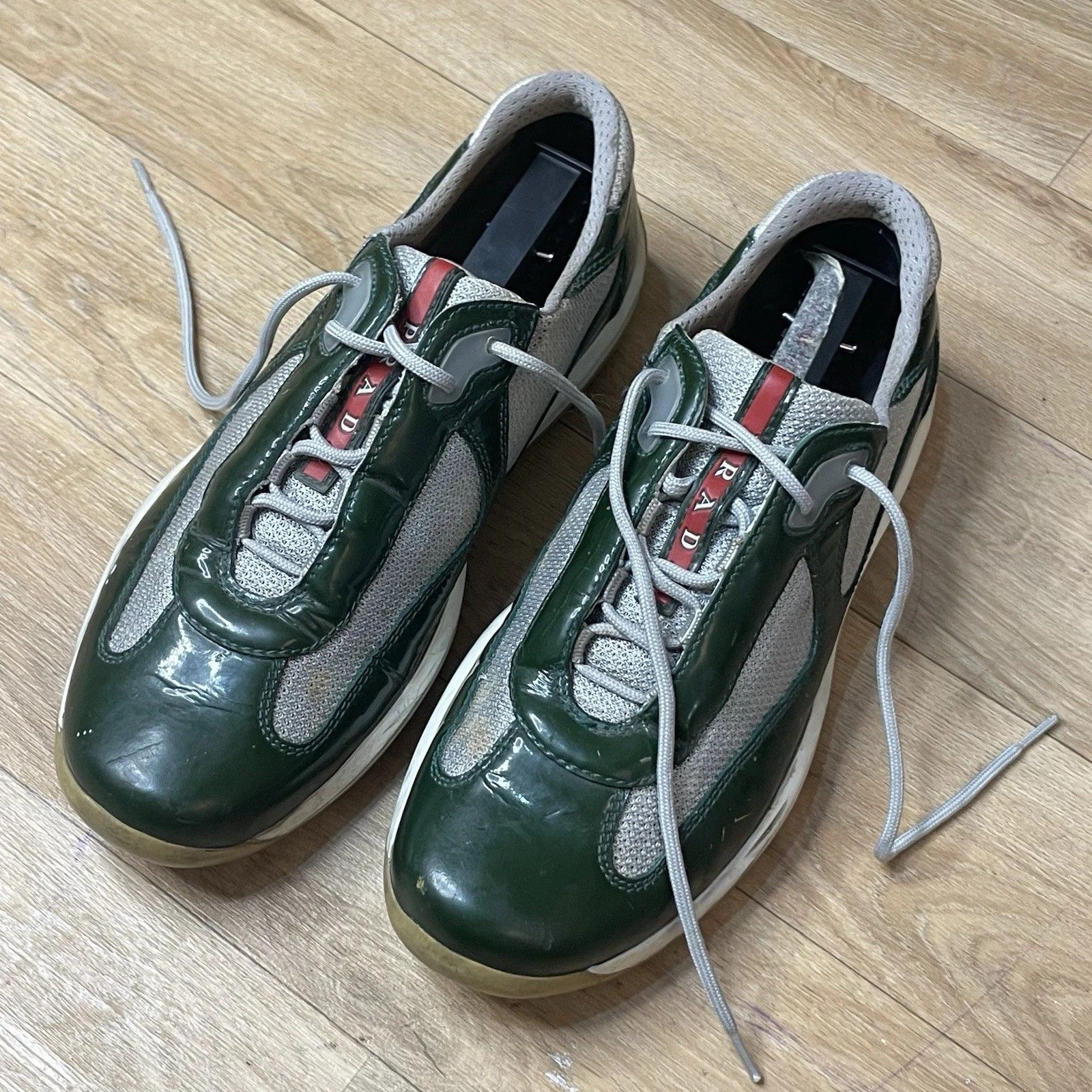 Prada Prada America's Cup Linea Rossa green Patent Leather Mesh Size US 8 / IT 38 - 2 Thumbnail