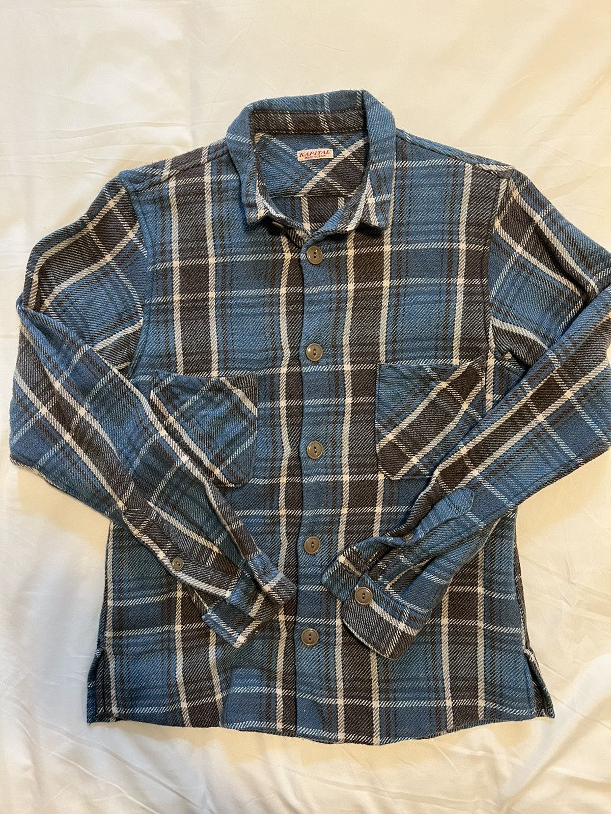 image of Kapital Flannel Shirt (Size Jp 1) in Blue, Men's (Size Small)