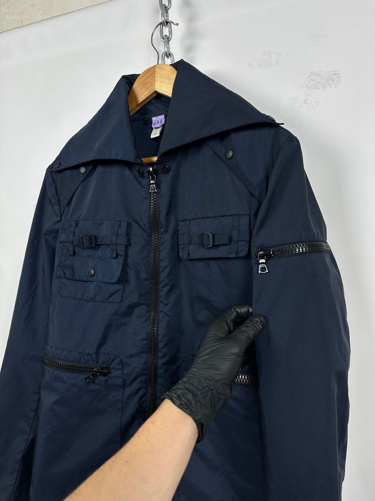 Miu Miu 1999 Vintage Miu Miu Navy Nylon Archive Cargo Utility Jacket Size US M / EU 48-50 / 2 - 5 Thumbnail