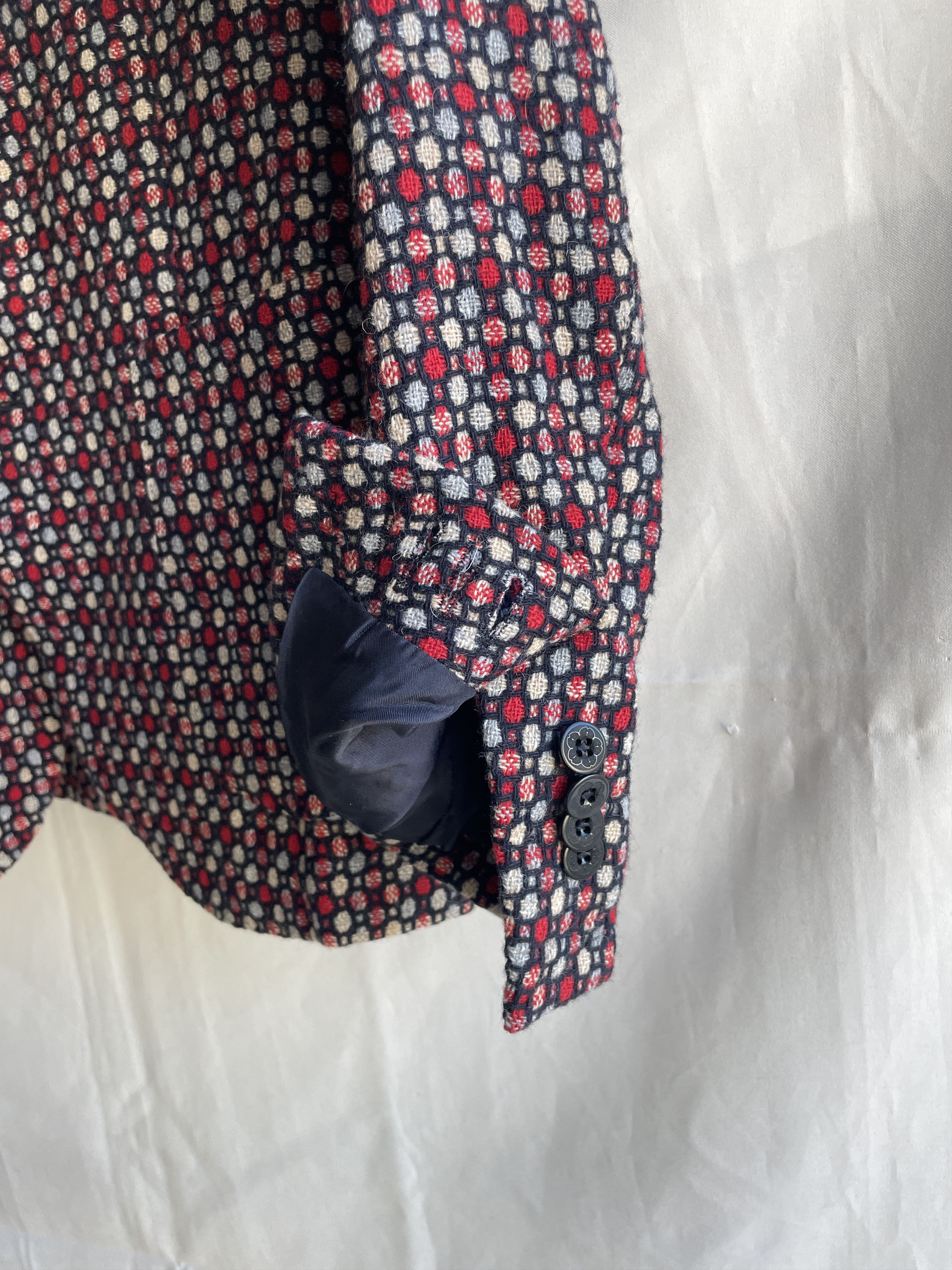 Slowear Montedoro Wool Blend Unstructured Textured Geometric Blazer Size 34R - 7 Thumbnail