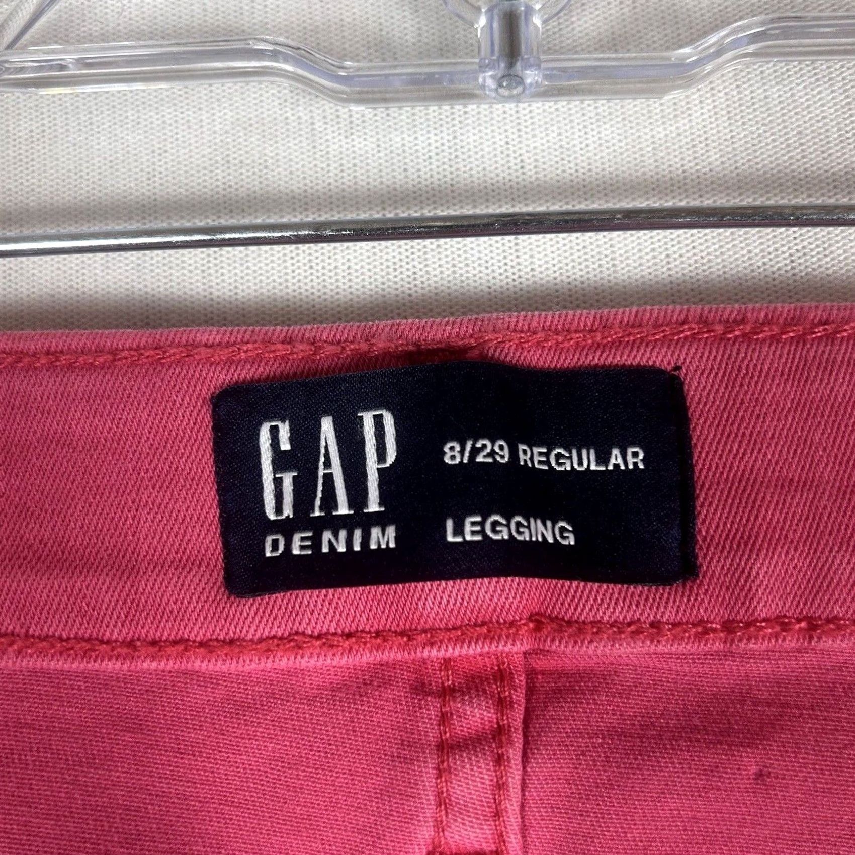 Gap GAP Jeans High Rise Legging Skimmer Denim Pink 8 Regular Womens NWT ZIP Button Zipper Stretch Slim Size 30" / US 8 / IT 44 - 5 Thumbnail