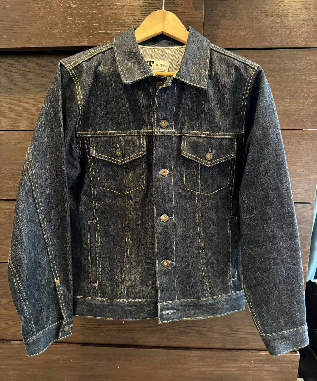 image of Tellason Jean Jacket Made 16.5 Oz in Blue, Men's (Size Medium)