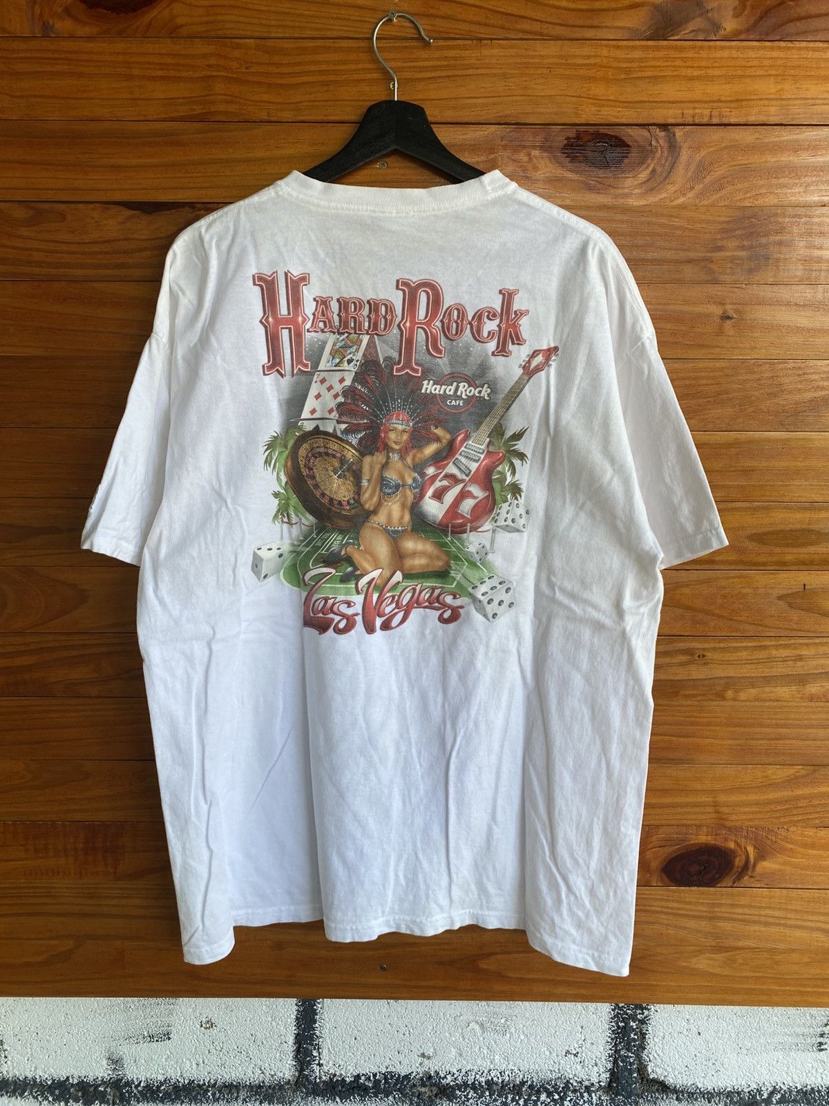 Hard Rock Cafe Vintage Hard Rock Cafe Las Vegas Graphic T-Shirt | 90s White Size US L / EU 52-54 / 3 - 3 Thumbnail