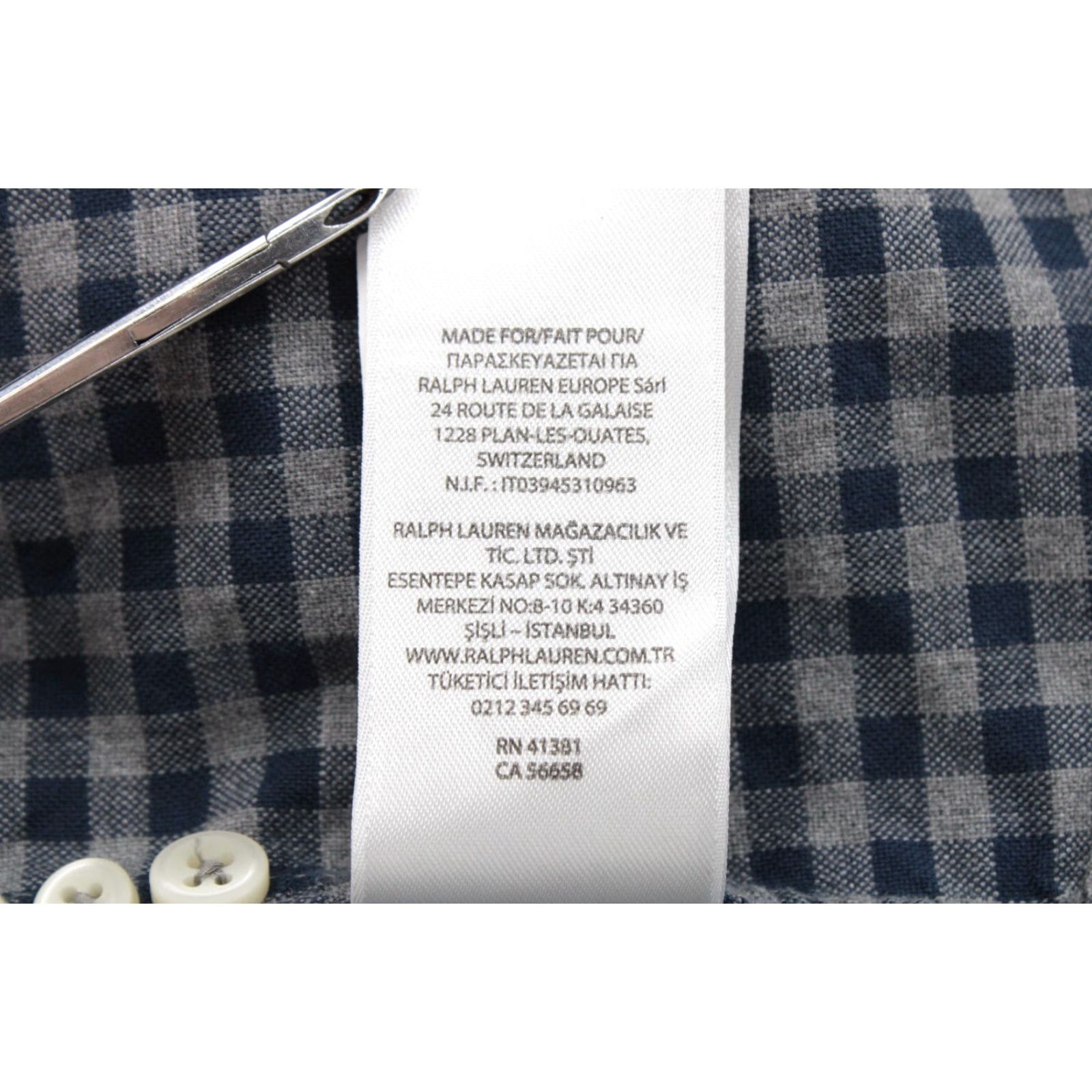 Polo Ralph Lauren Ralph Lauren Shirt Men's Medium Blue Gray Gingham Plaid Classic Fit Long Sleeve Shirt Size US M / EU 48-50 / 2 - 7 Thumbnail