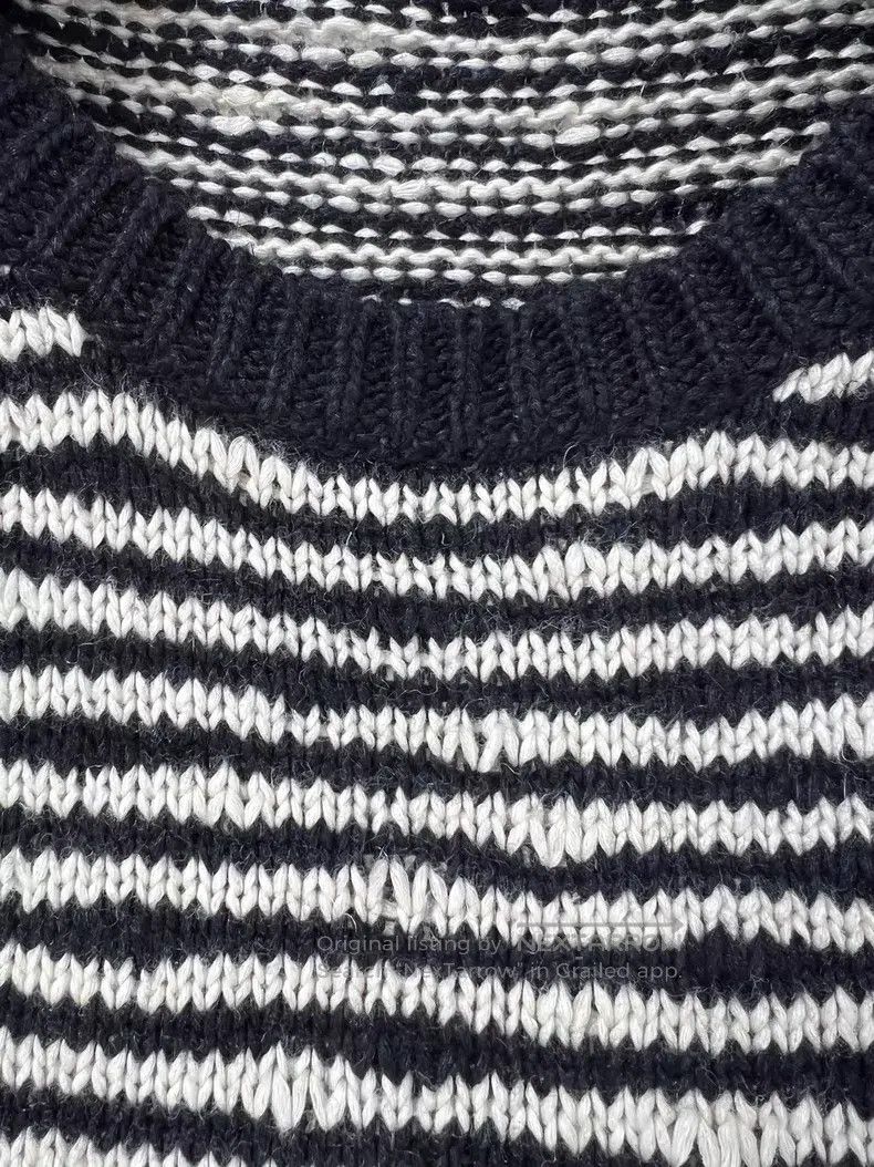 Saint Laurent Paris Saint Laurent Paris Black and White Irregular Striped Knit Size US S / EU 44-46 / 1 - 3 Thumbnail